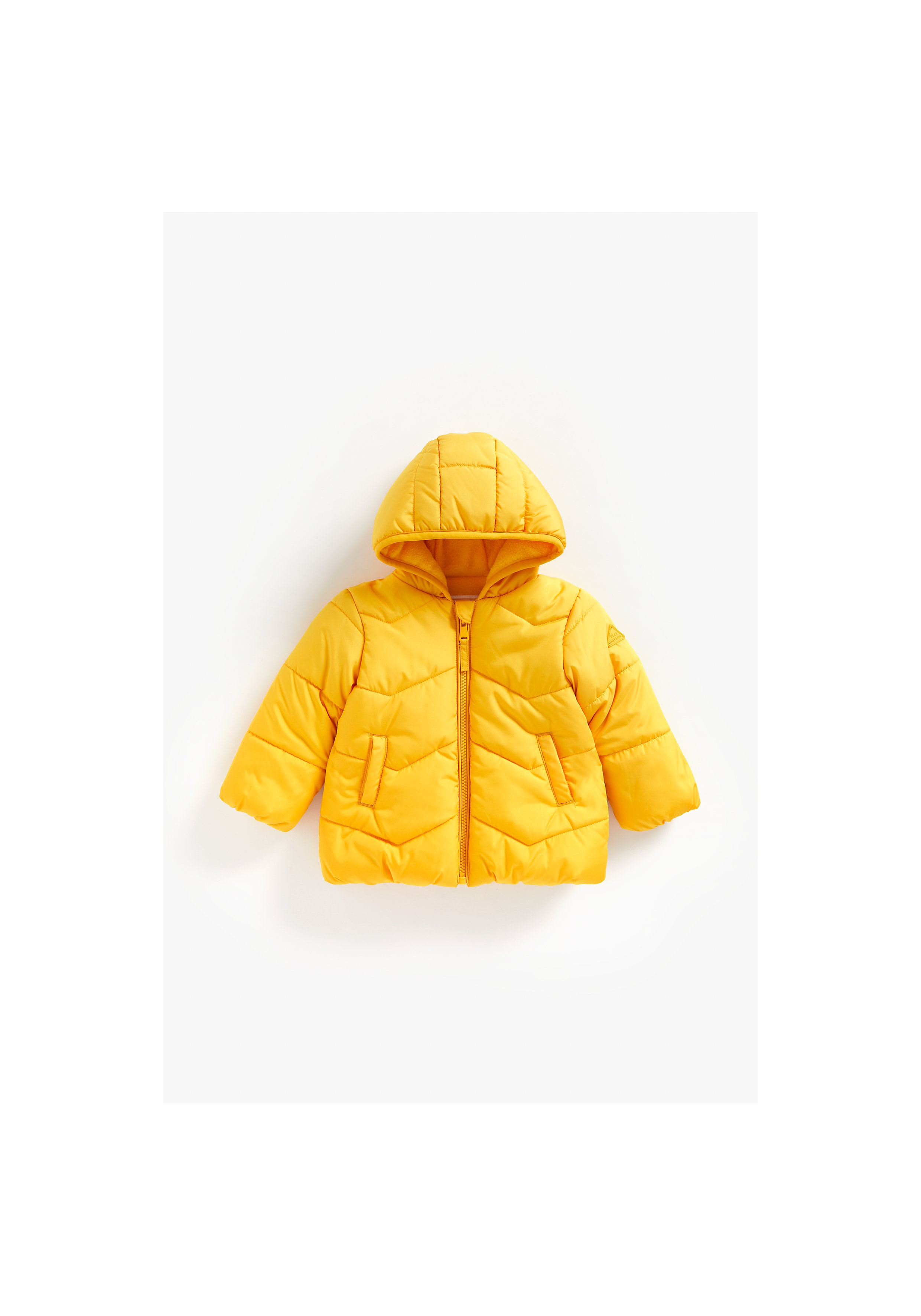 Mothercare | Boys Full Sleeves Fleece Lined Quilted Jacket - Yellow 0