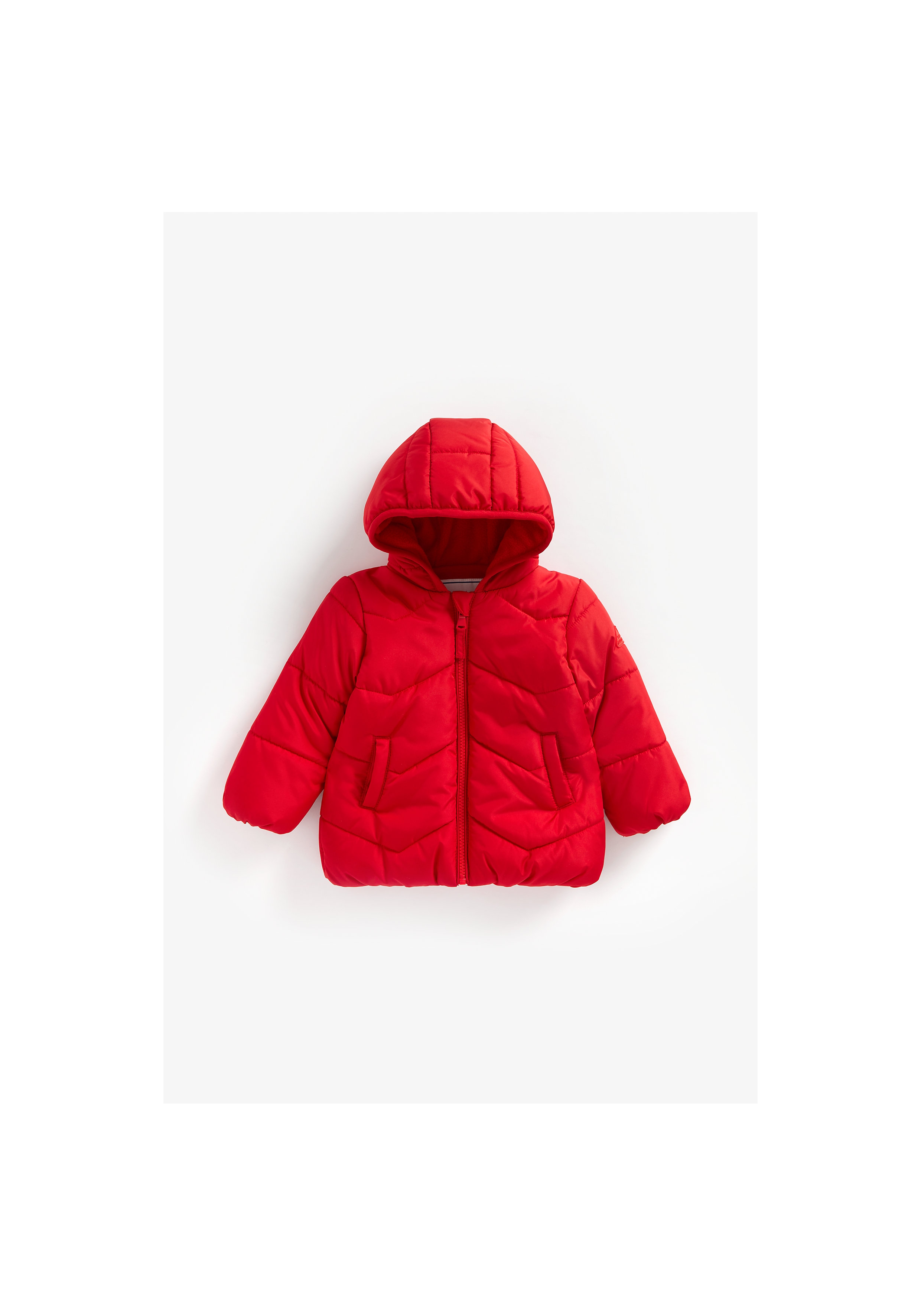 Mothercare | Boys Full Sleeves Fleece Lined Quilted Jacket Hooded - Red 0