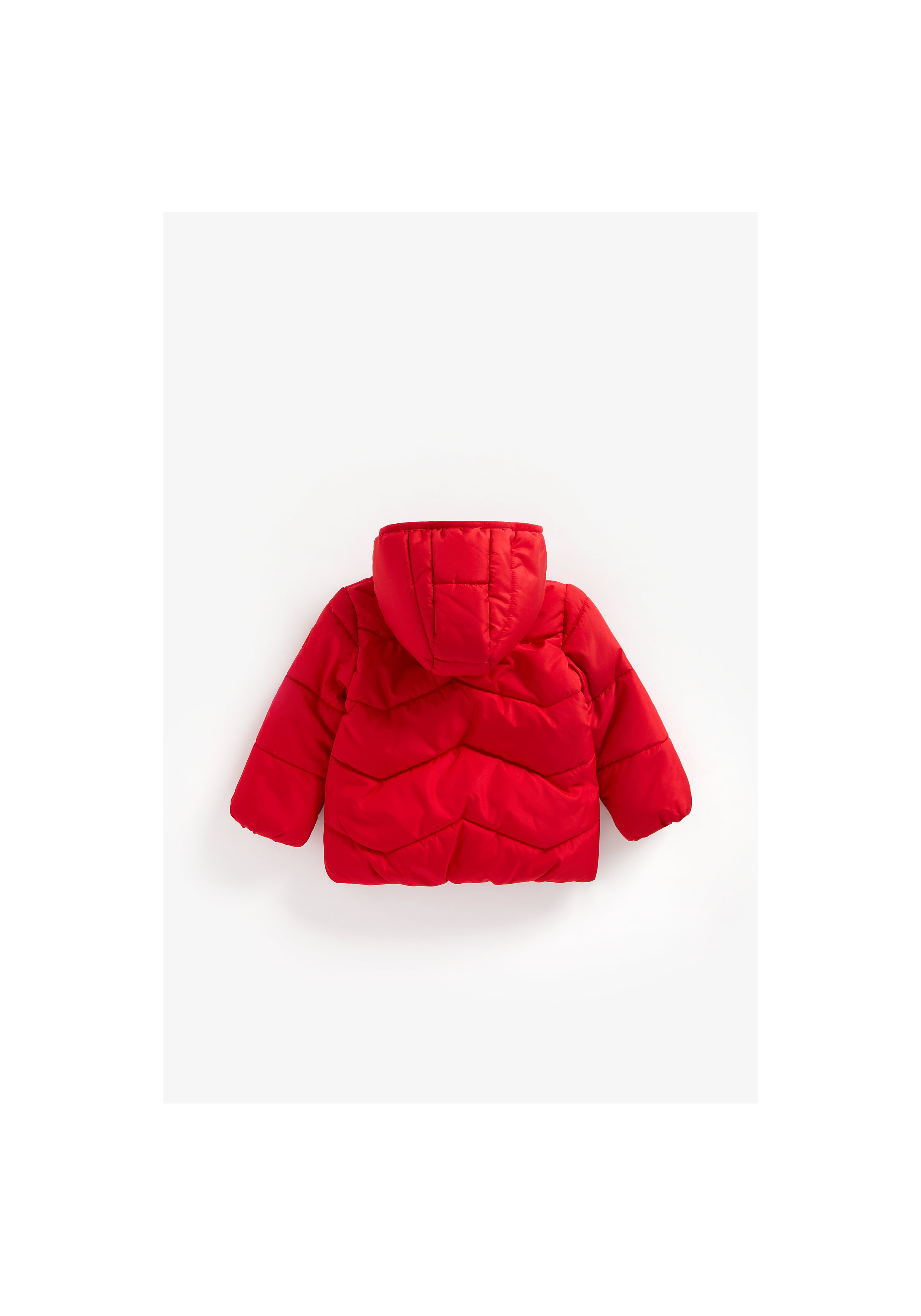 Mothercare | Boys Full Sleeves Fleece Lined Quilted Jacket Hooded - Red 1