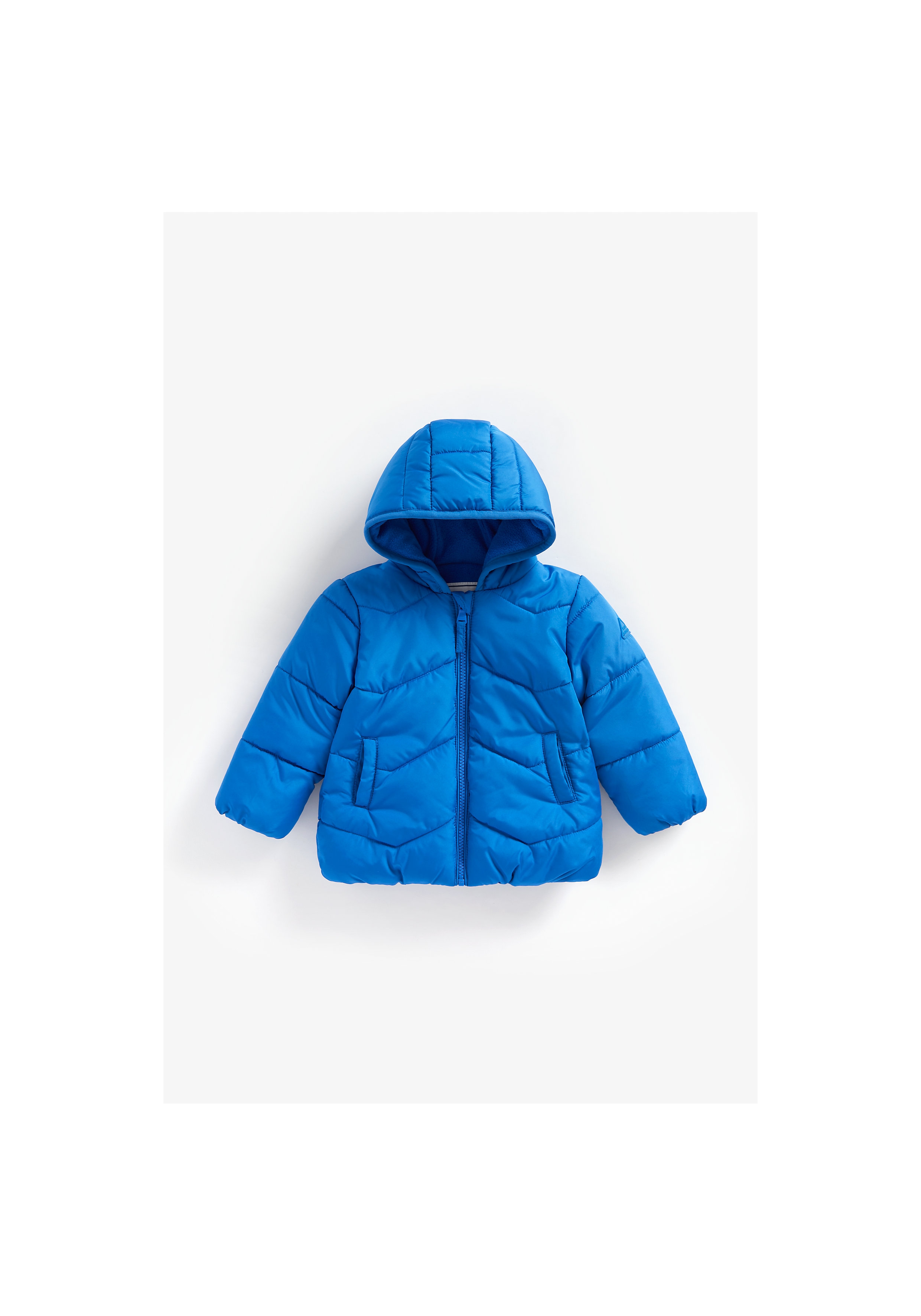 Mothercare | Boys Full Sleeves Fleece Lined Jacket Hooded - Blue 0