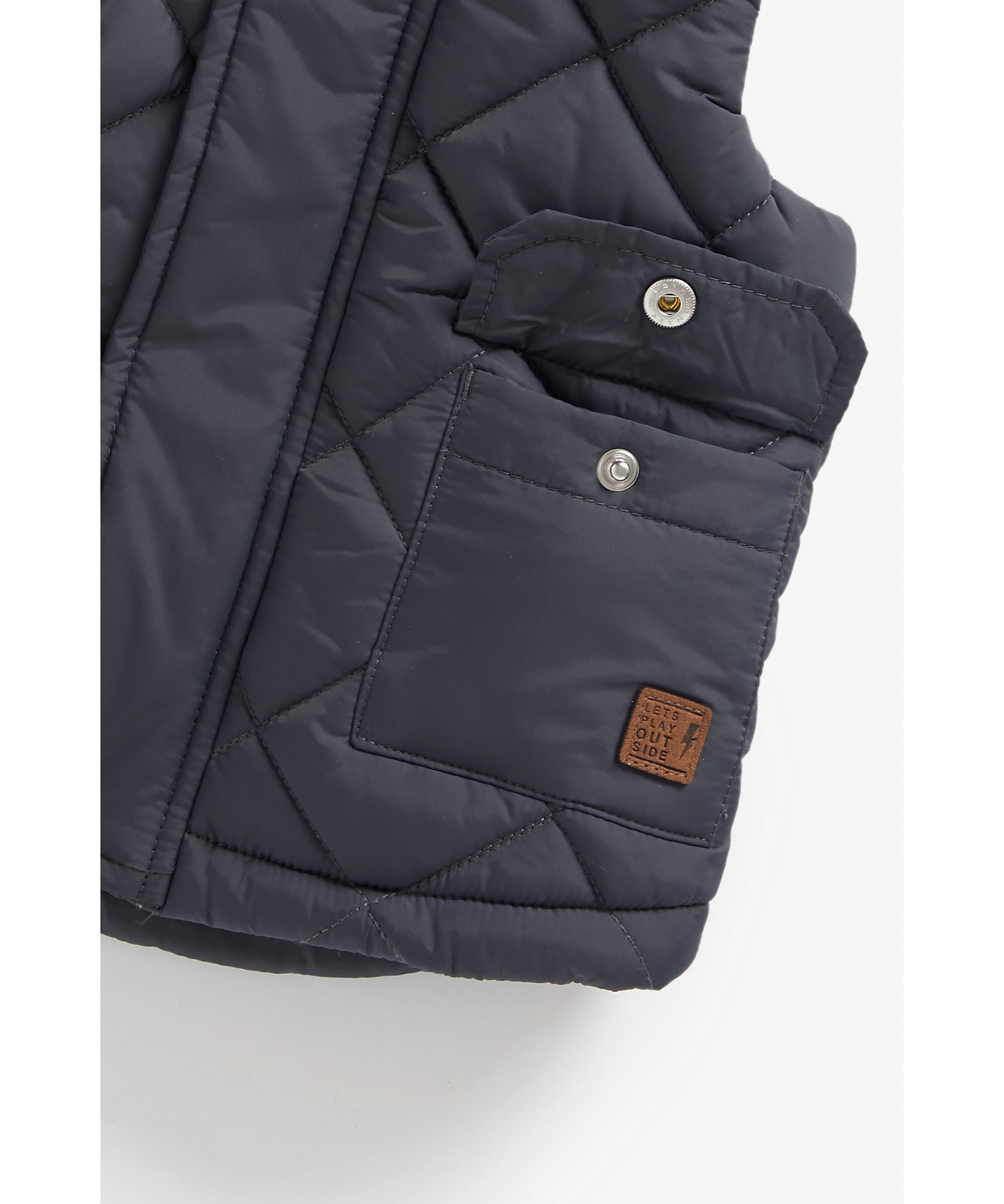 Mothercare | Boys Full Sleeves Quilted Jacket Dino Print - Charcoal 4