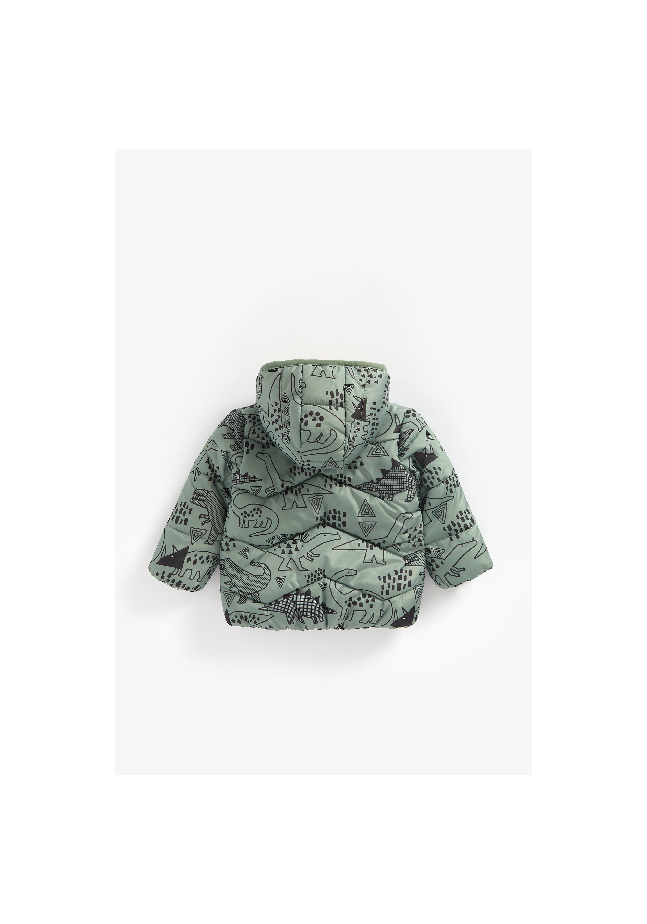 Mothercare | Boys Full Sleeves Fleece Lined Jacket Dino Print - Green 1