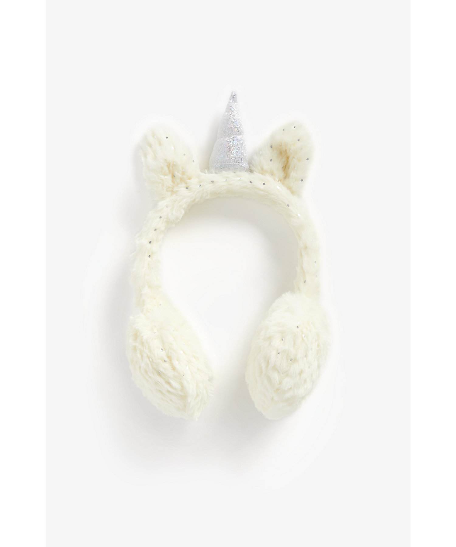 Girls Earmuffs 3D Unicorn Design - White