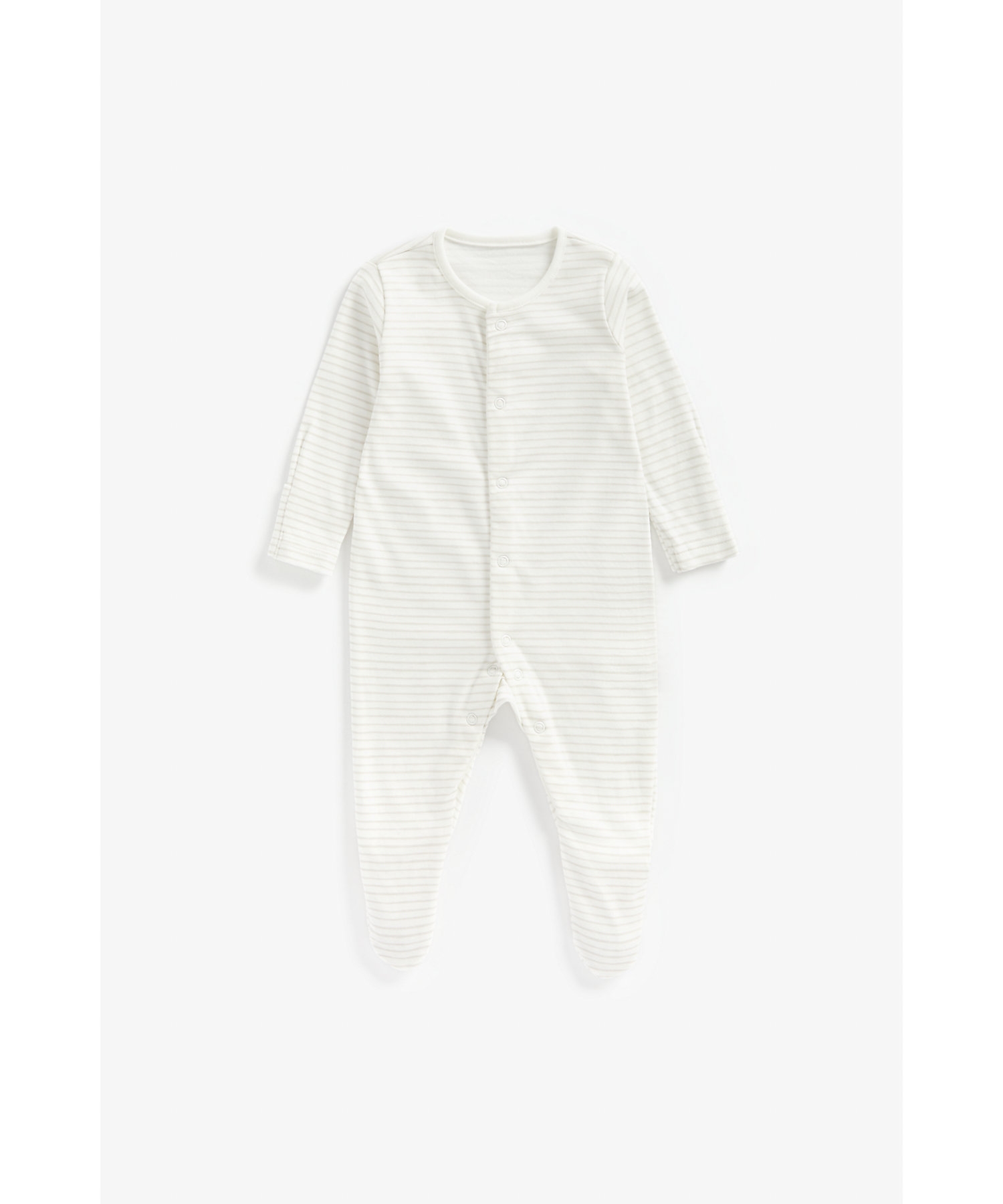 Mothercare | Unisex Full Sleeves Sleepsuit Bunny Print - Pack Of 3 - Beige 2