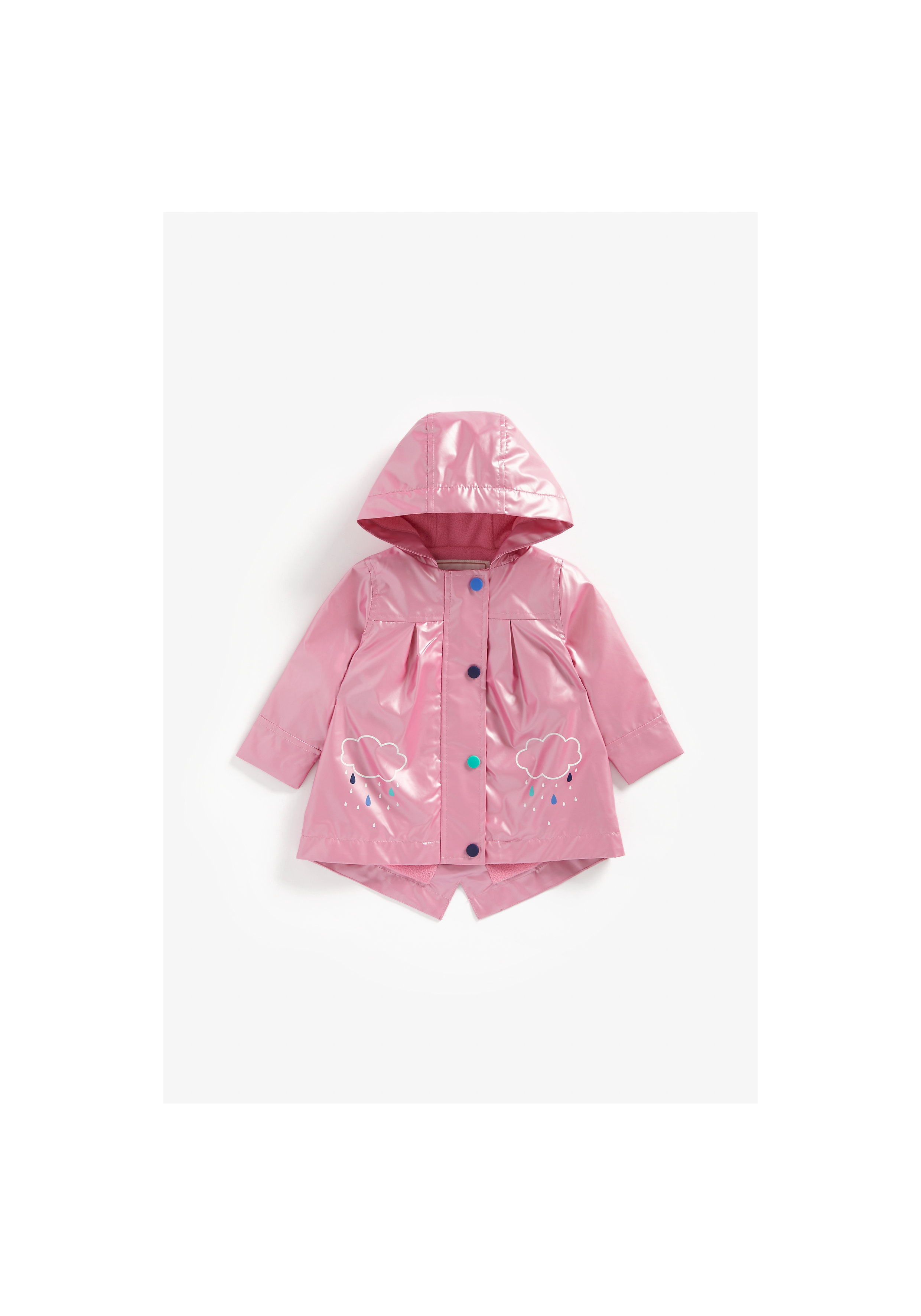 Mothercare | Girls Full Sleeves Rubberized Coat Jersey Lined - Pink 0