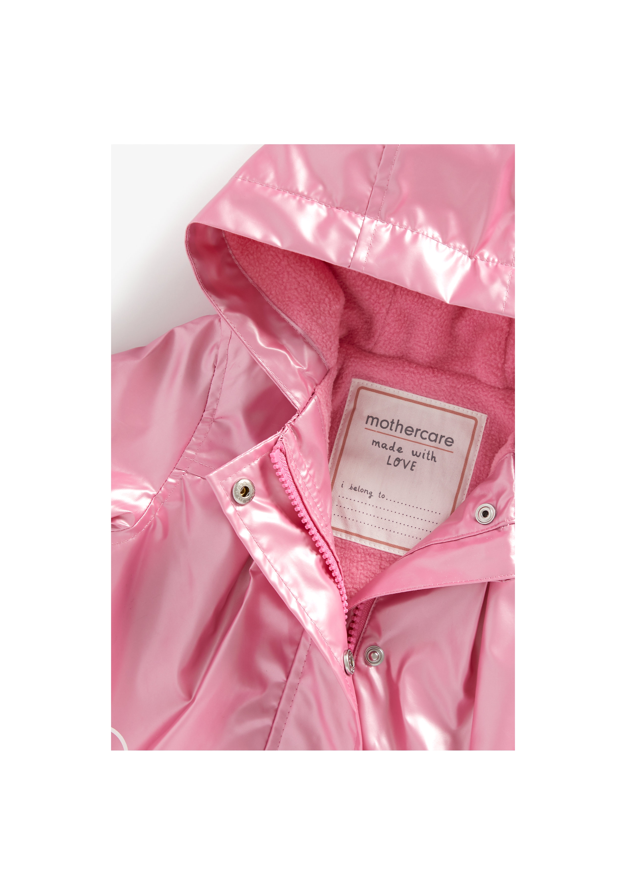 Mothercare | Girls Full Sleeves Rubberized Coat Jersey Lined - Pink 2
