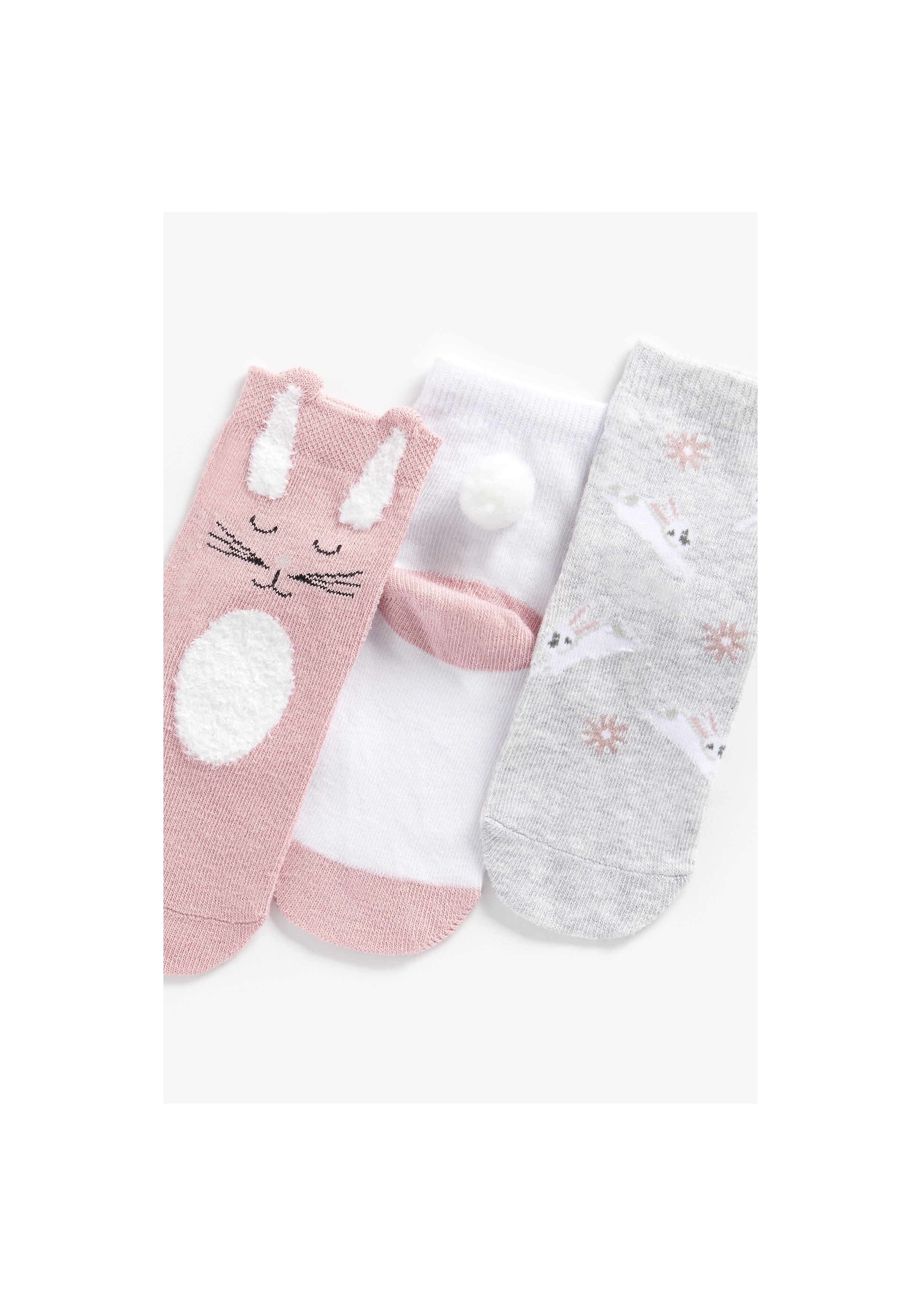 Mothercare | Girls Socks Bunny Design - Pack Of 3 - Multicolor 1