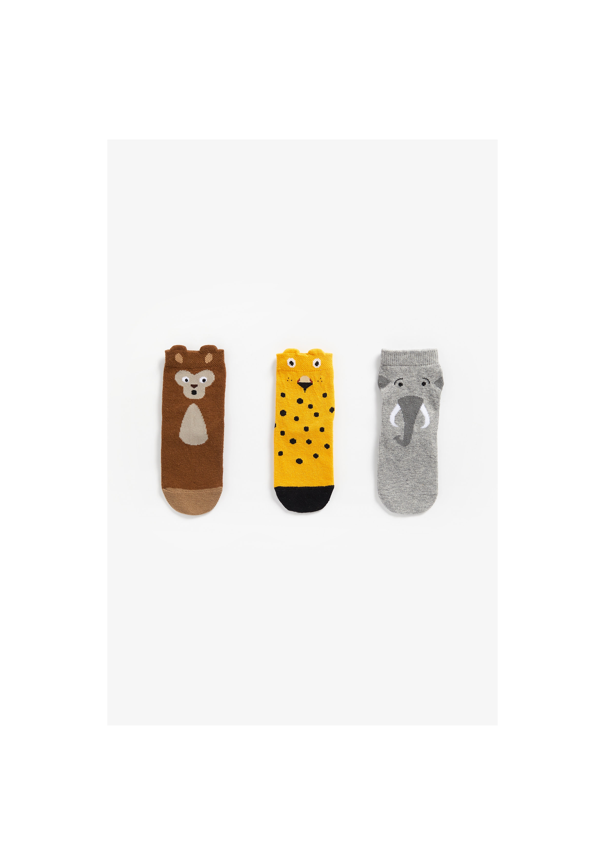 Mothercare | Boys Socks 3D Animal Details - Pack Of 3 - Multicolor 0