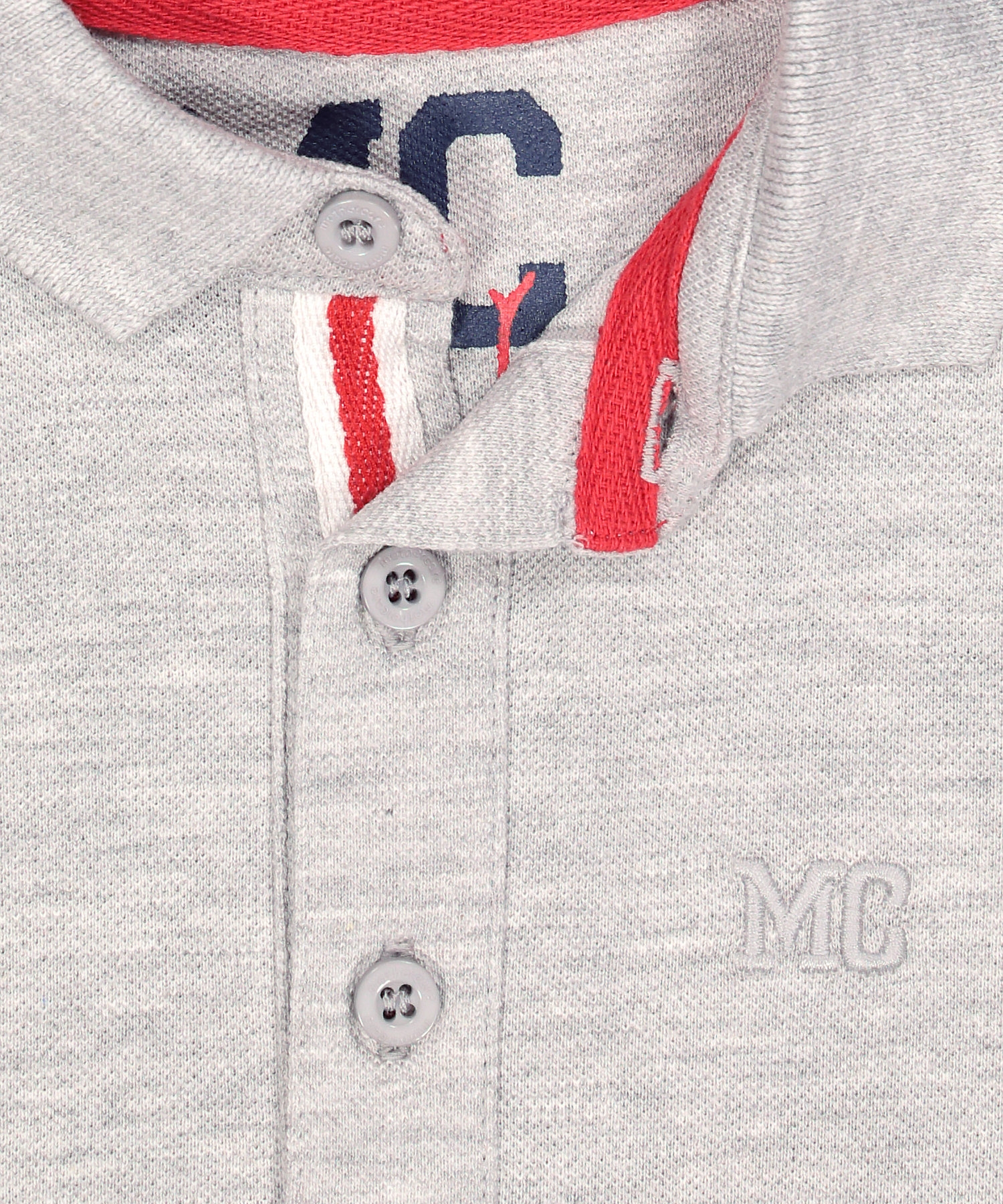 Mothercare | Boys Half Sleeves Polo T-Shirts Mc Embroidery-Grey 2