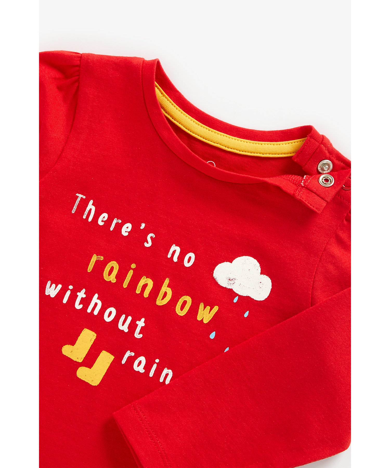 Mothercare | Girls Full Sleeves T-Shirt Slogan Print - Red 2