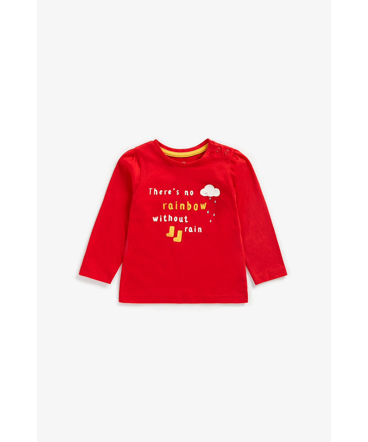 Mothercare | Girls Full Sleeves T-Shirt Slogan Print - Red 0