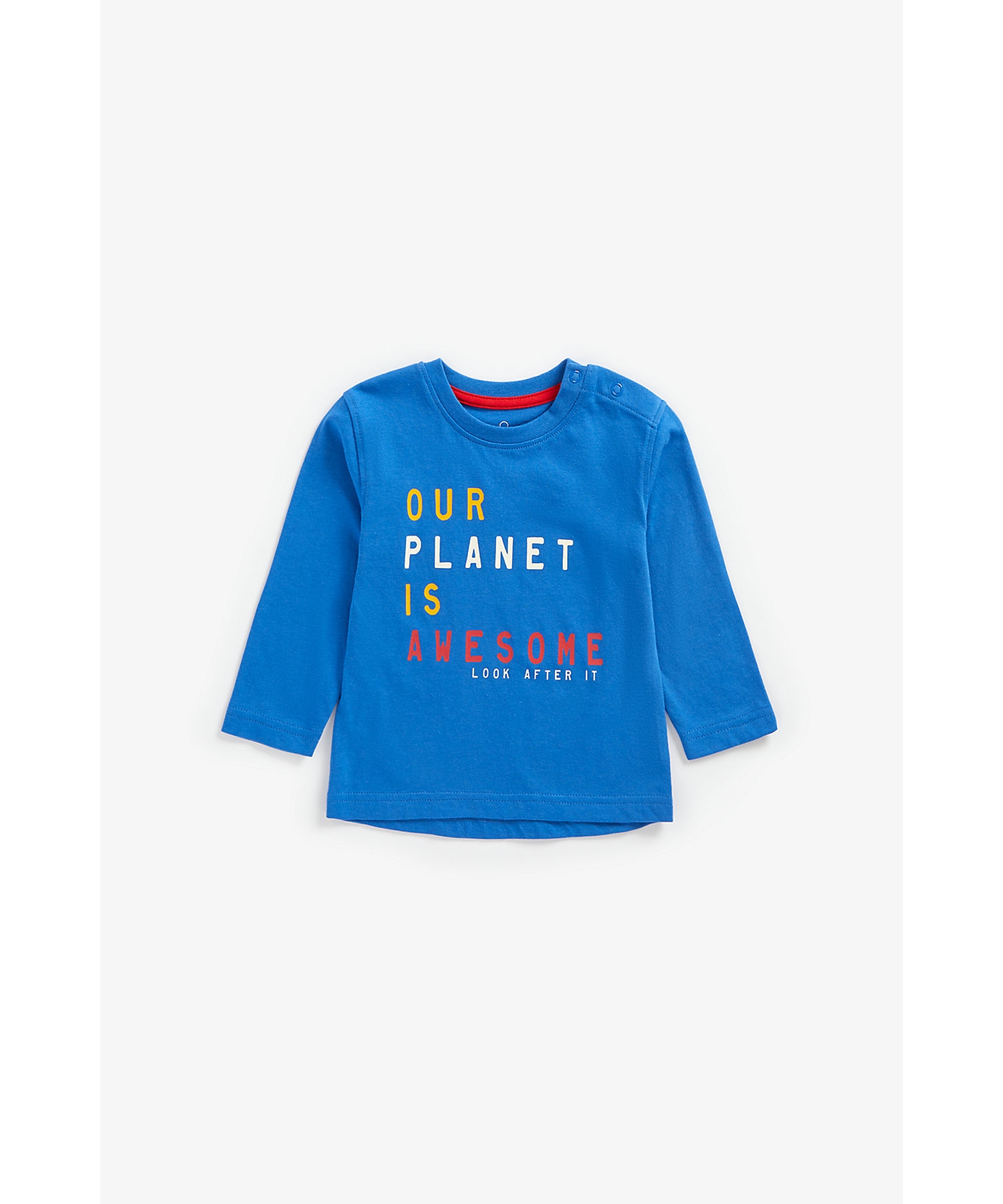Mothercare | Boys Full Sleeves T-Shirt Slogan Print - Blue 0