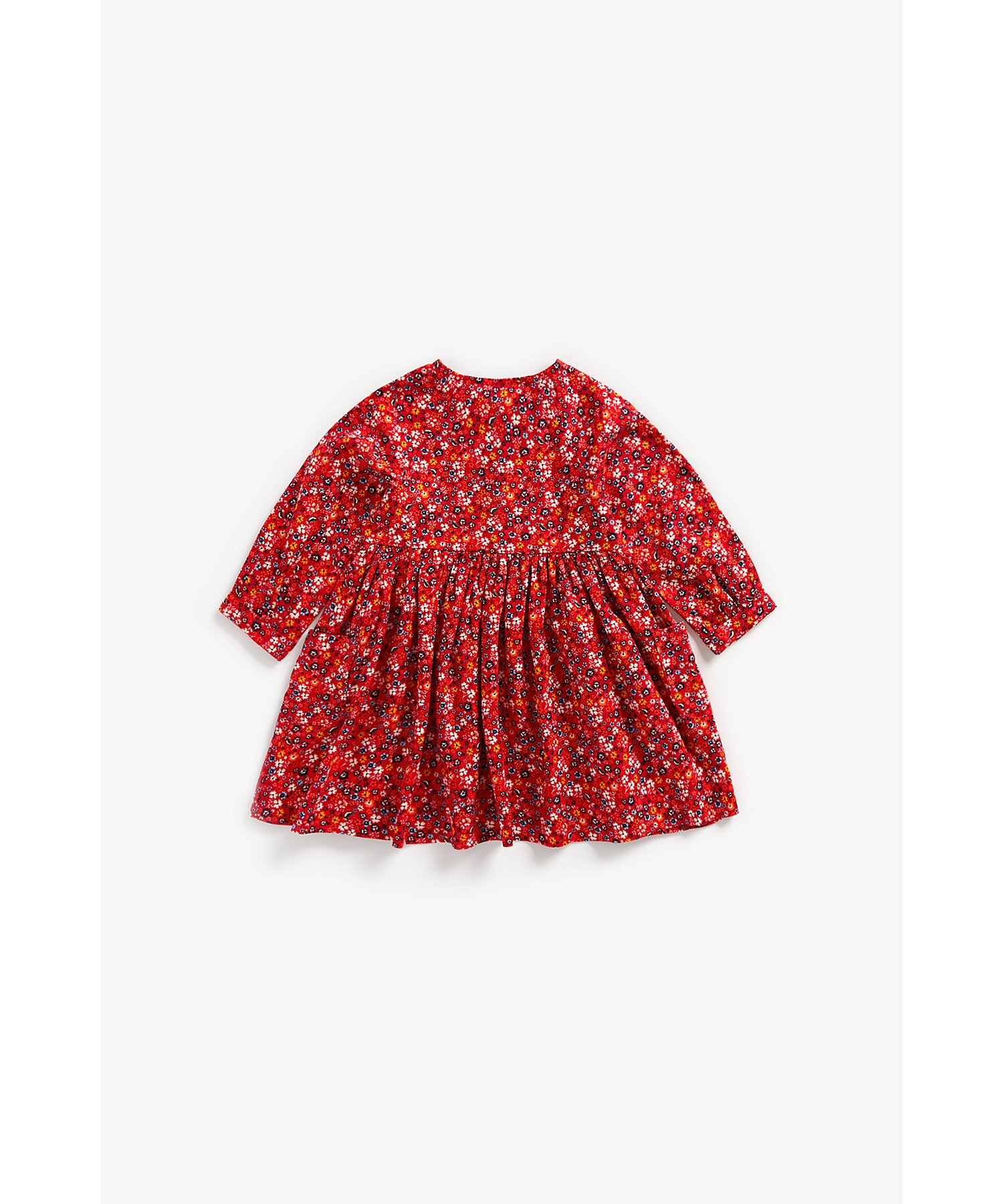 Mothercare | Girls Full Sleeves Dress Floral Print - Red 1
