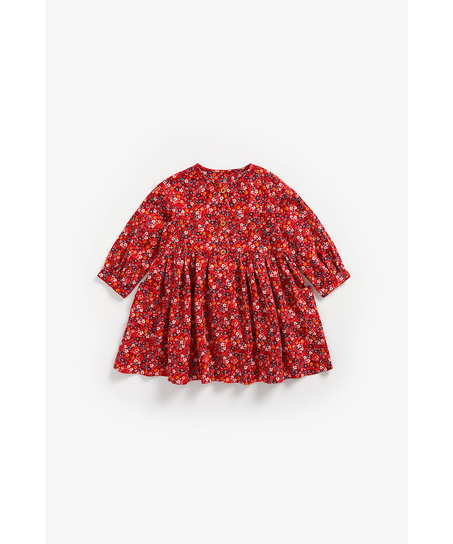 Mothercare | Girls Full Sleeves Dress Floral Print - Red 0