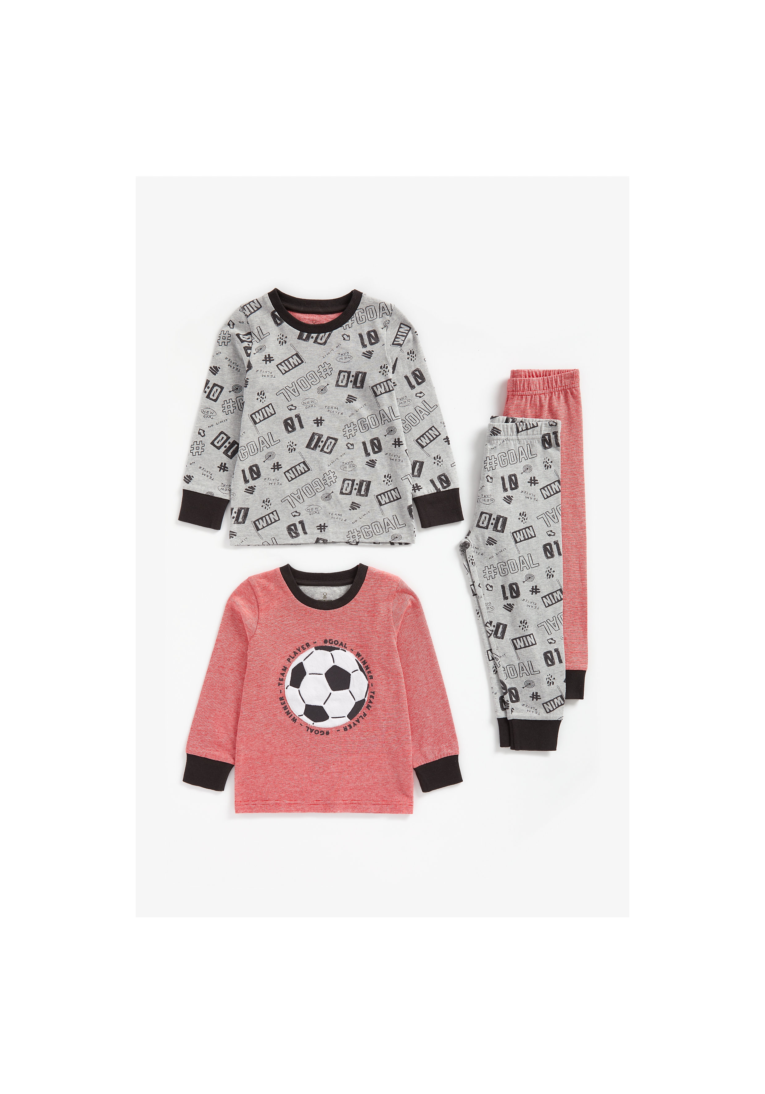 Mothercare | Boys Full Sleeves Pyjama Set Football Patchwork - Pack Of 2 - Multicolor 0