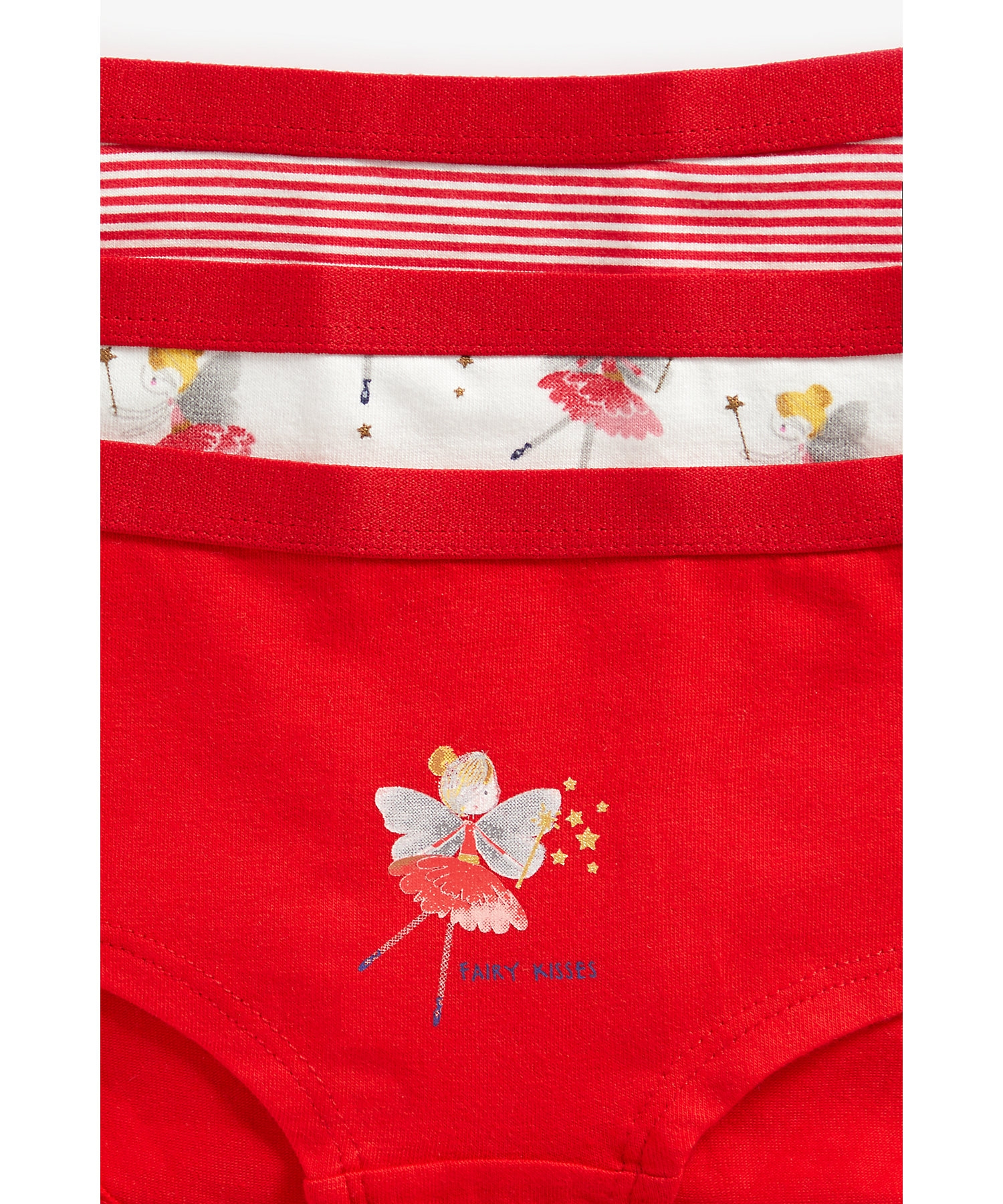 Mothercare | Girls Briefs Striped And Fairy Print - Pack Of 3 - Multicolor 2