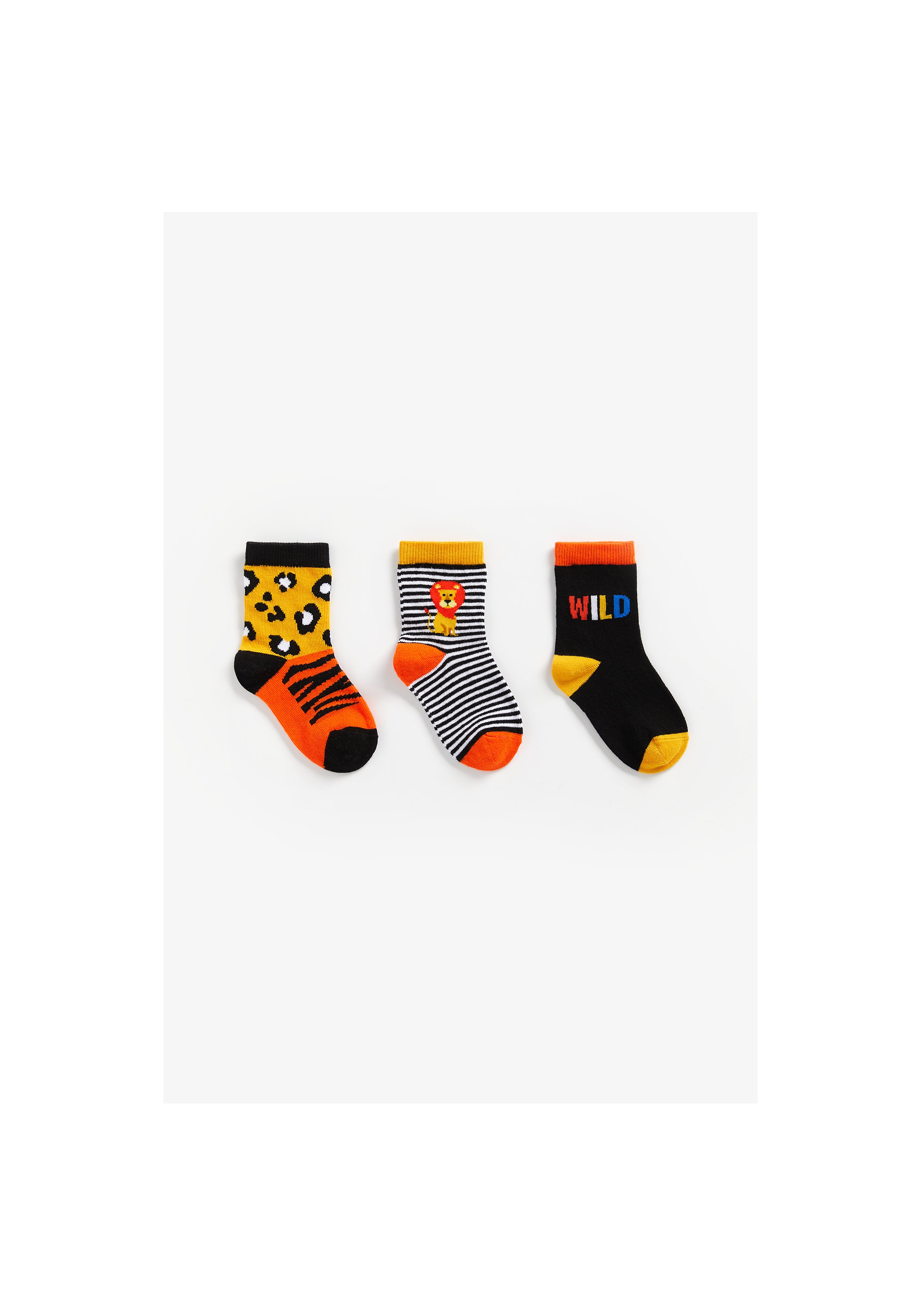 Mothercare | Boys Socks Striped And Animal Design - Pack Of 3 - Multicolor 0