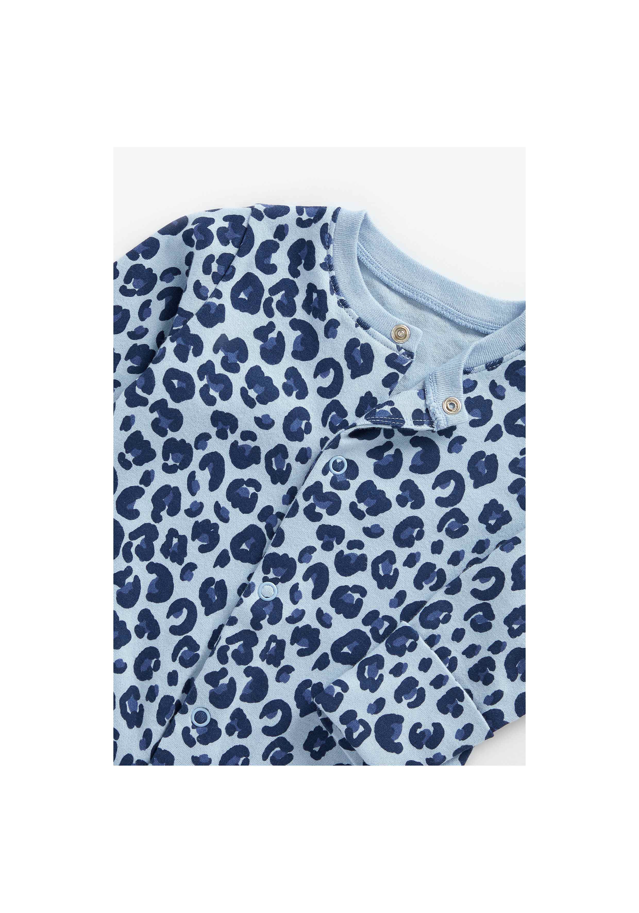 Boys Full Sleeves Sleepsuit Animal Print - Pack Of 3 - Blue