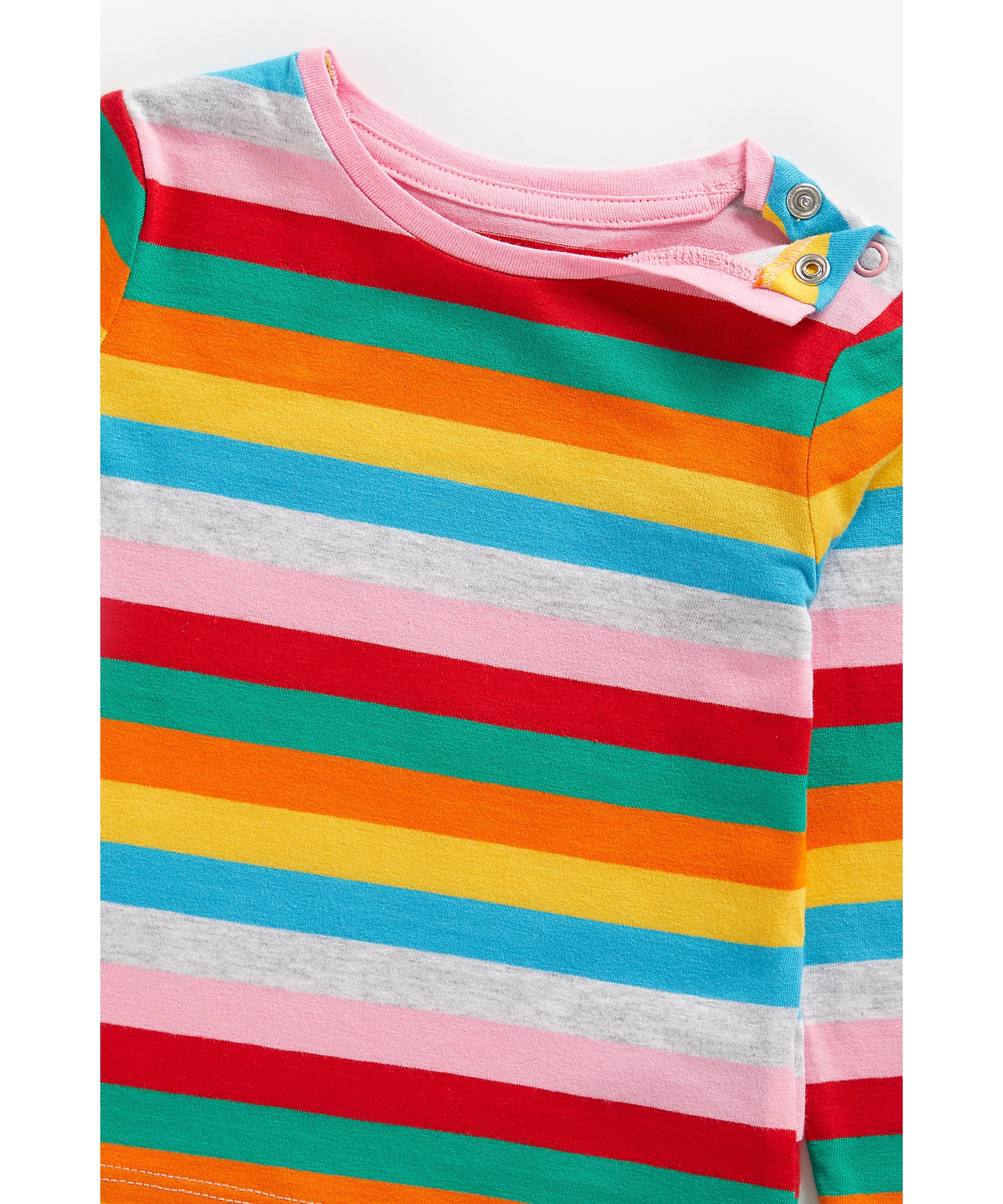 Mothercare | Girls Full Sleeves T-Shirt Rainbow Stripes And Text Patchwork - Pack Of 3 - Multicolor 6
