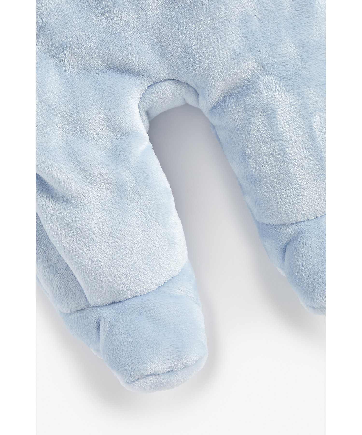 Mothercare | Boys Full Sleeves Fluffy Snowsuit Bear 3D Details - Blue 3