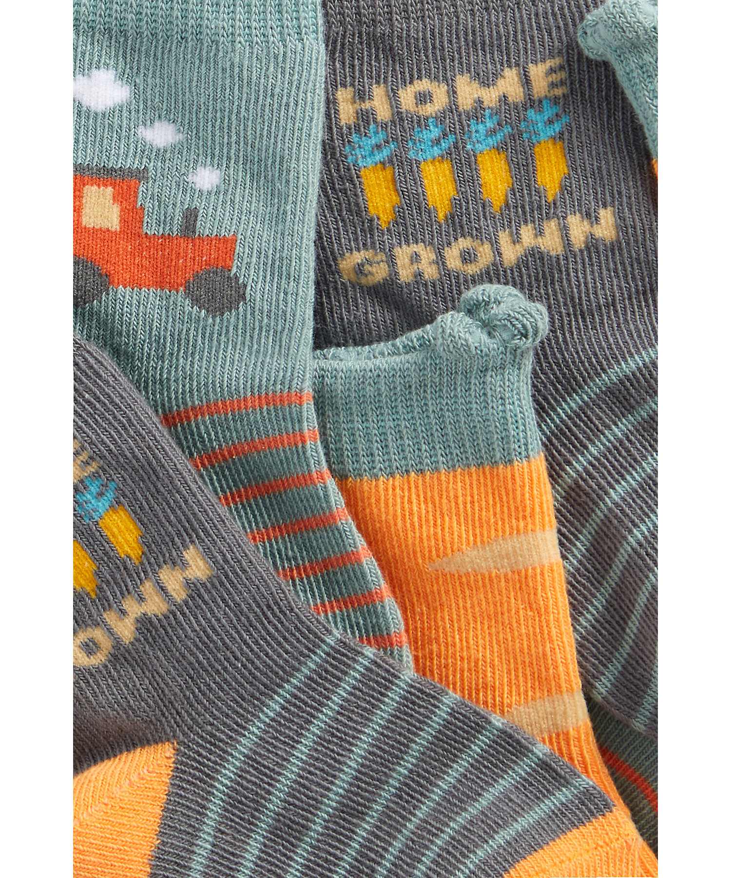 Boys Socks Tractor Design - Pack Of 3 - Multicolor