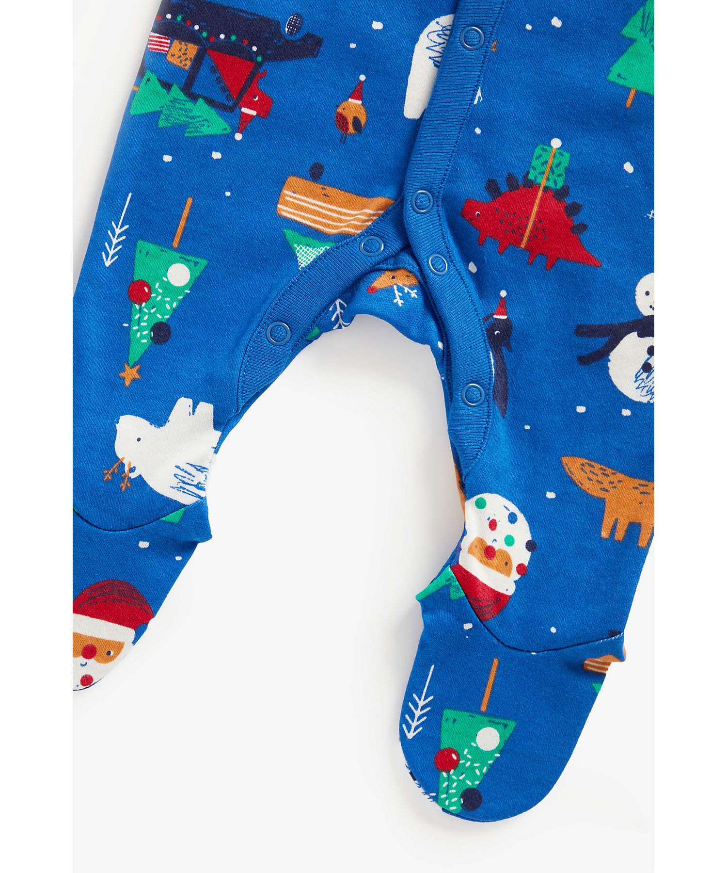 Mothercare | Boys Full Sleeves Sleepsuit Christmas Design-Navy 3