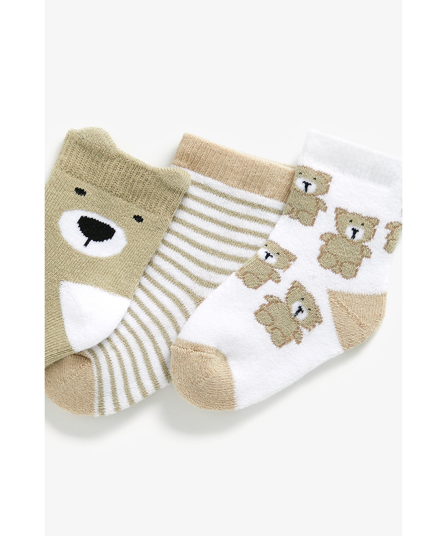 Mothercare | Boys Socks Bear Design - Pack Of 3 - Beige 1