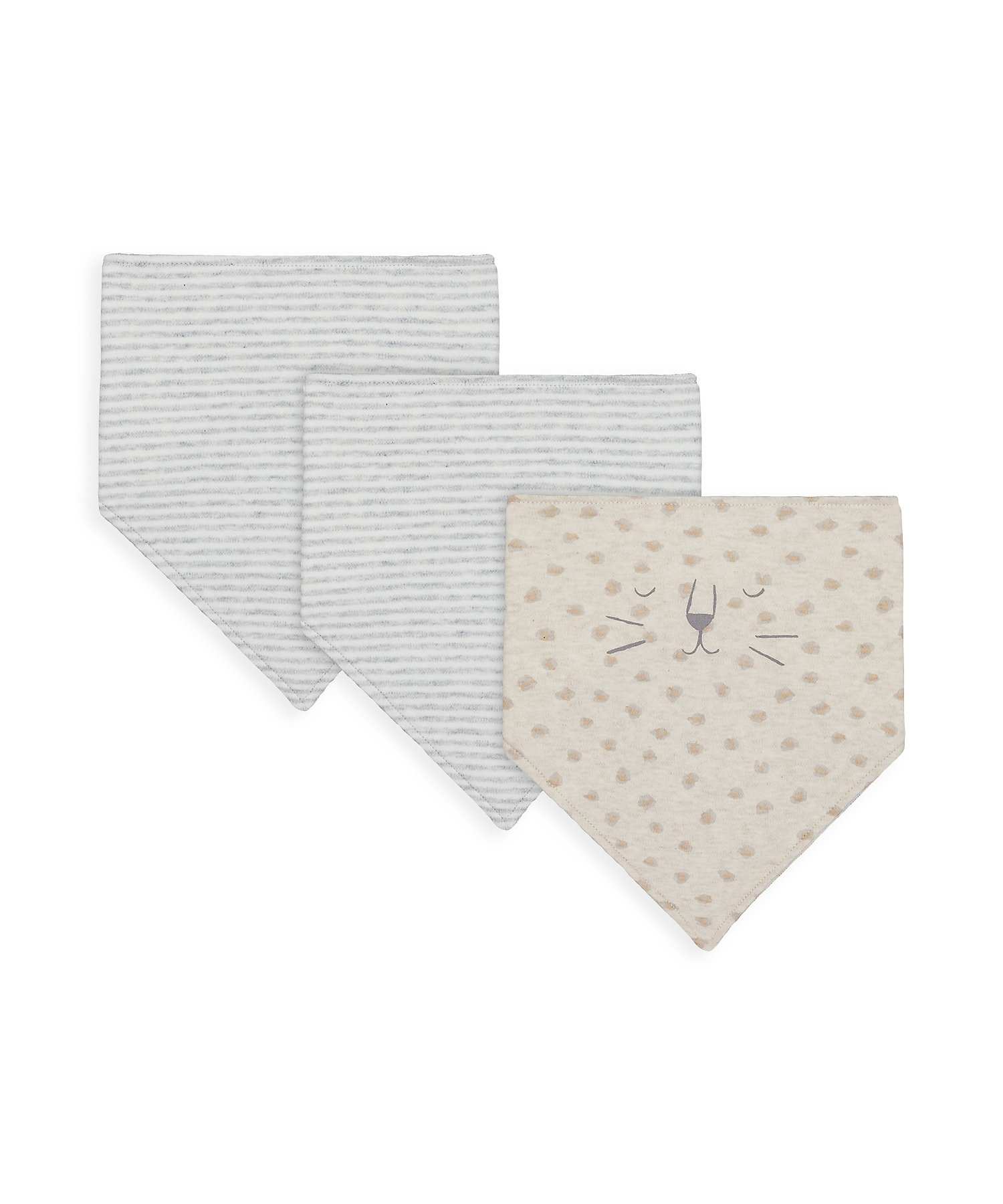 Unisex Bibs Leopard Print - Pack Of 3 - Grey