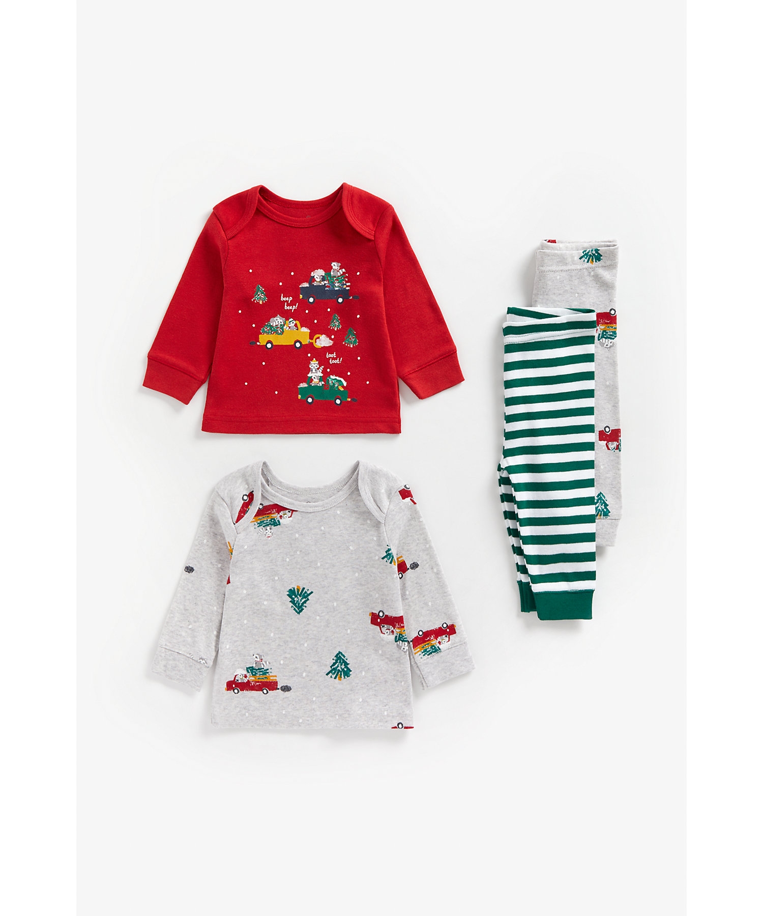 Mothercare | Boys Full Sleeves Pyjama Set -Pack of 2-Multicolor 0