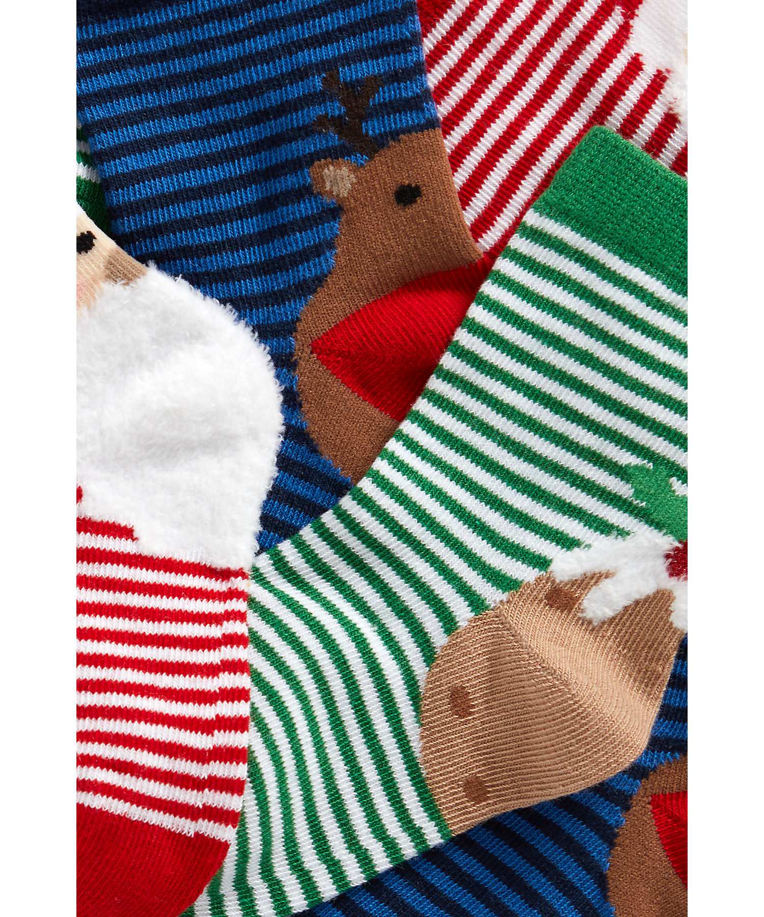 Girls Socks 3D Reindeer Design - White