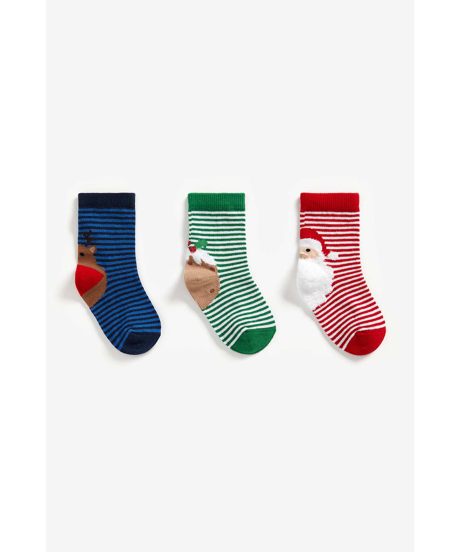 Girls Socks 3D Reindeer Design - White