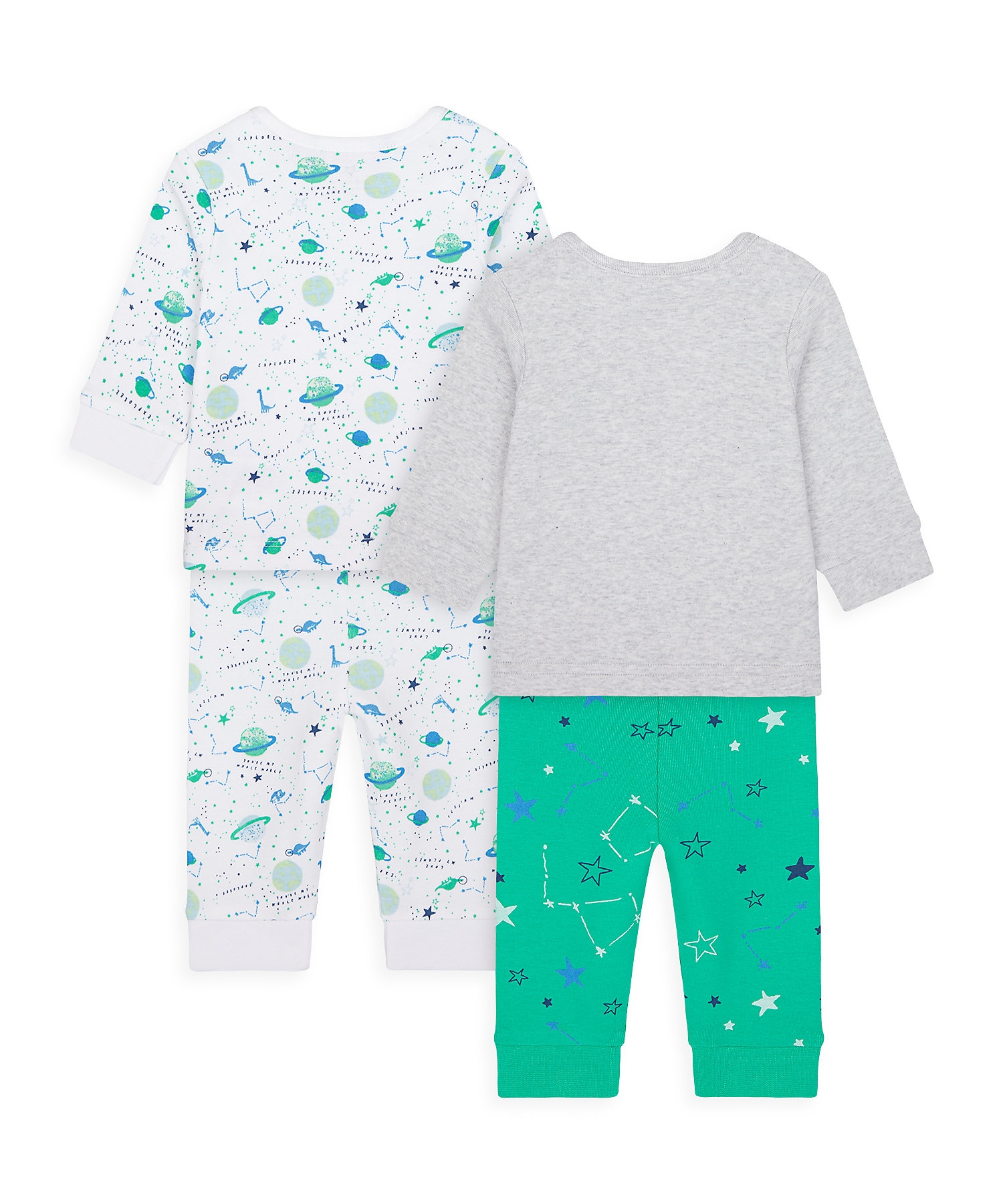 Mothercare | Boys Full Sleeves Pyjama Set Space Print - Pack Of 2 - Multicolor 1