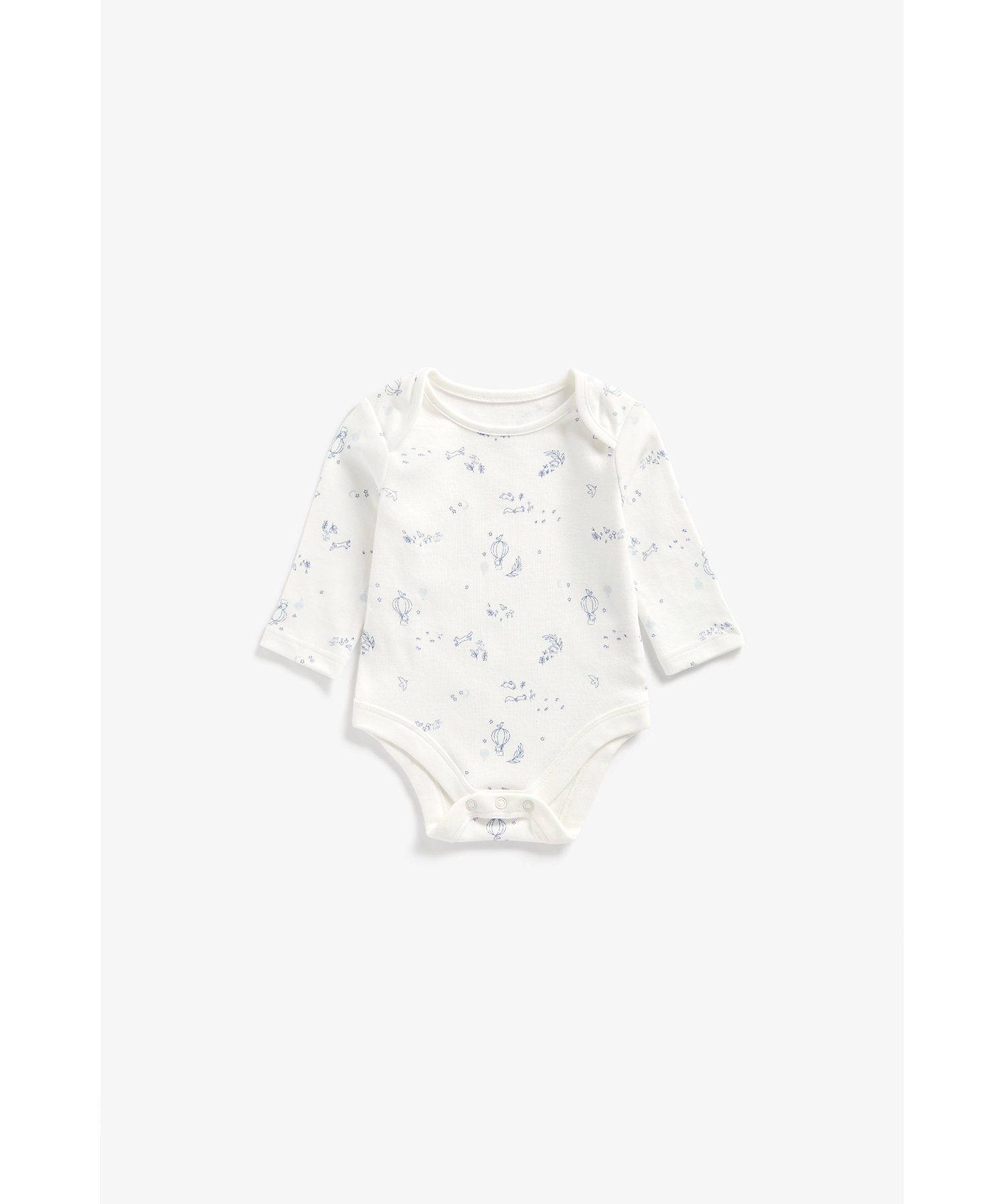 Mothercare | Boys Full Sleeves Bodysuit Striped And Printed - Pack Of 5 - Blue 5