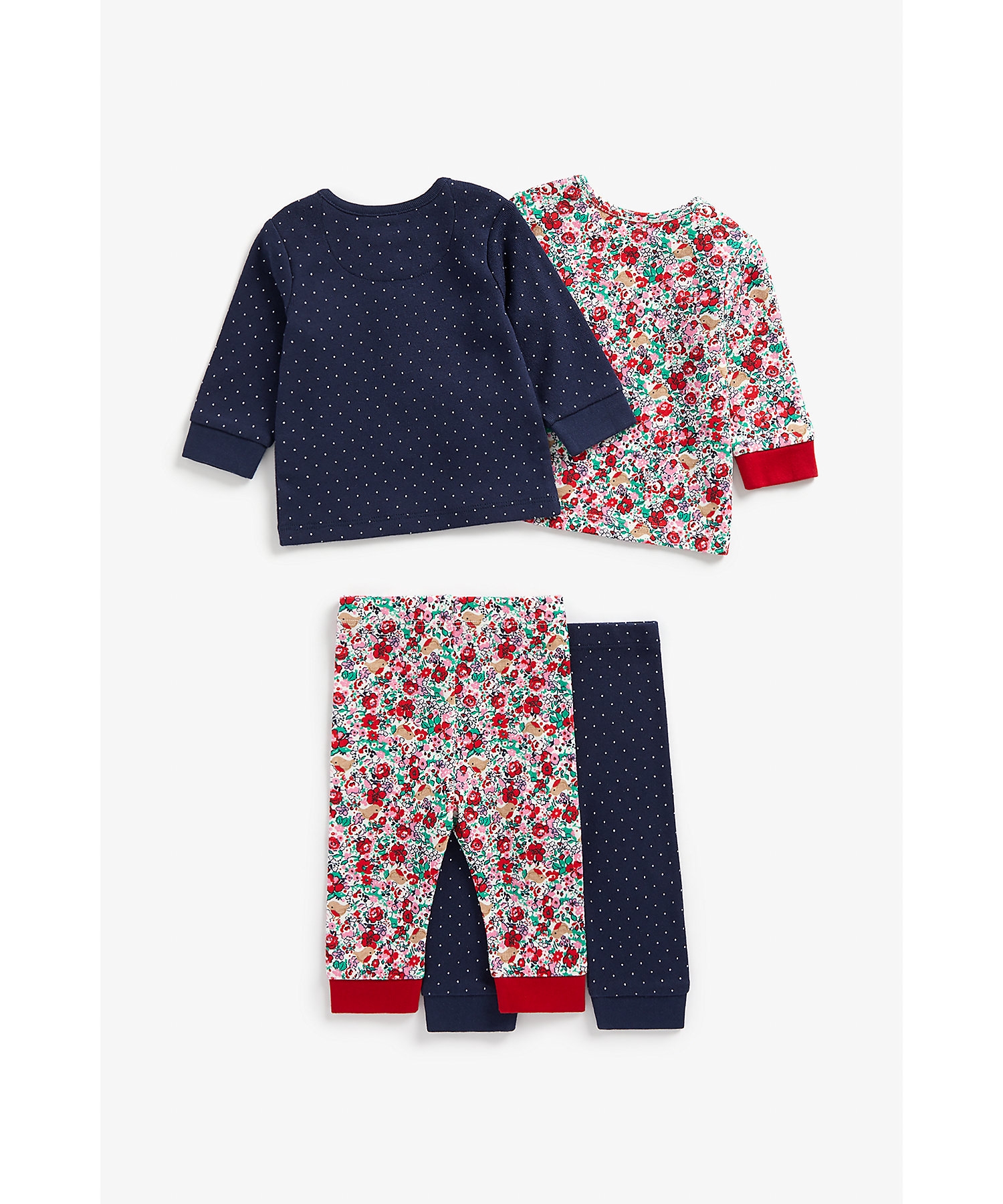 Mothercare | Girls Full Sleeves Pyjama Set -Pack of 2-Multicolor 1