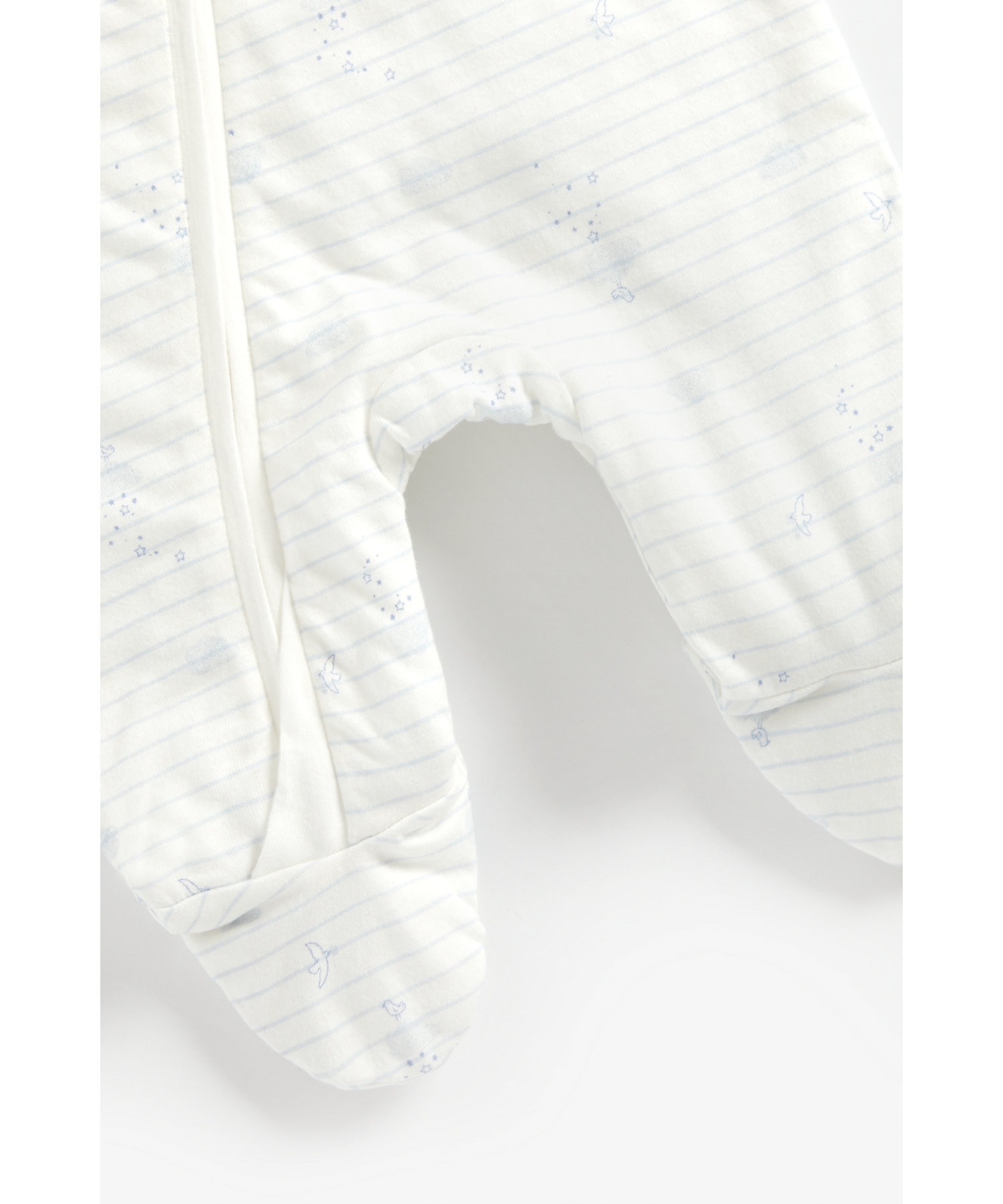 Mothercare | Boys Full Sleeves Wadded Sleepsuit Striped - White 3