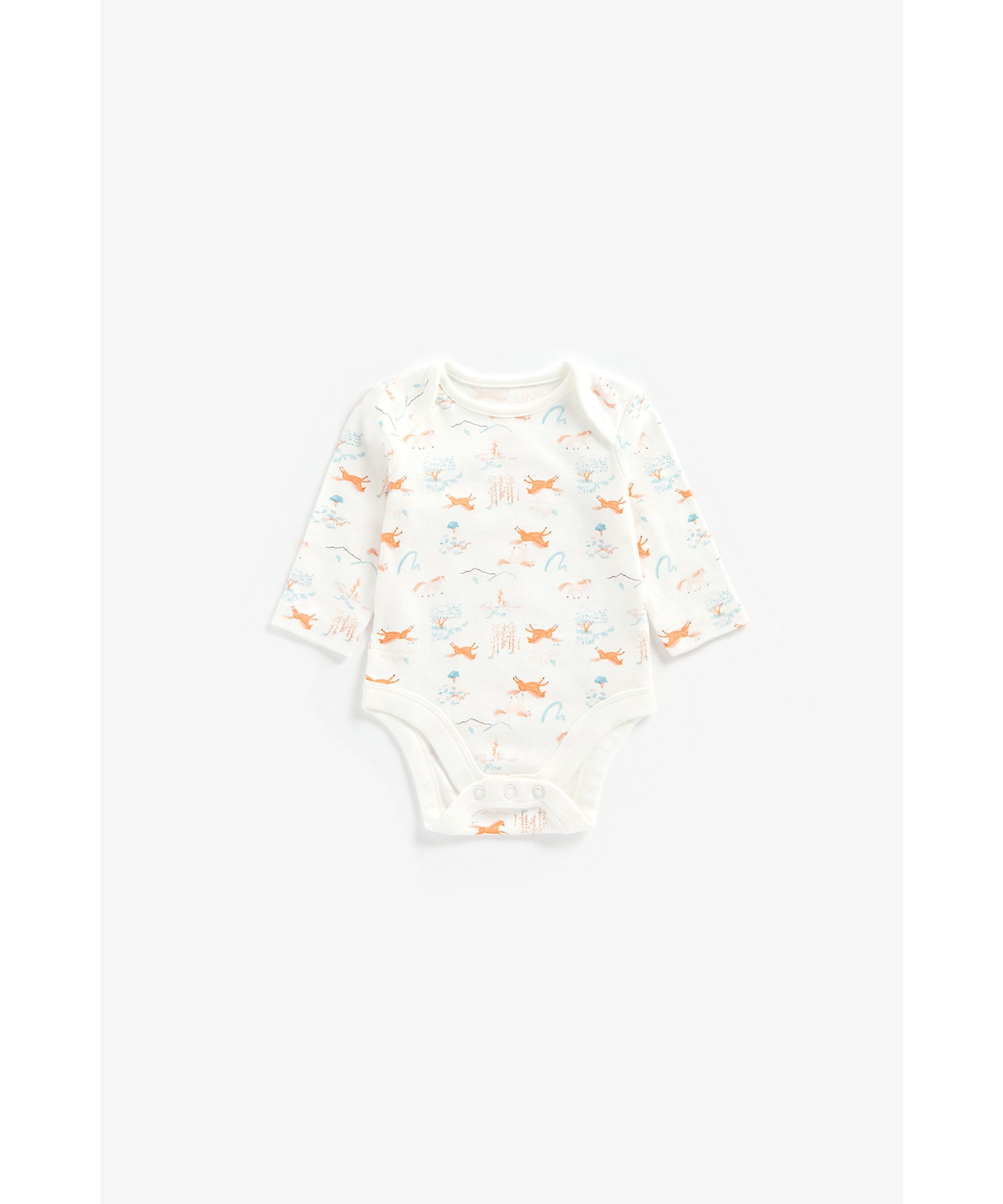 Mothercare | Girls Full Sleeves Bodysuit Horse And Floral Print - Pack Of 5 - Multicolor 2