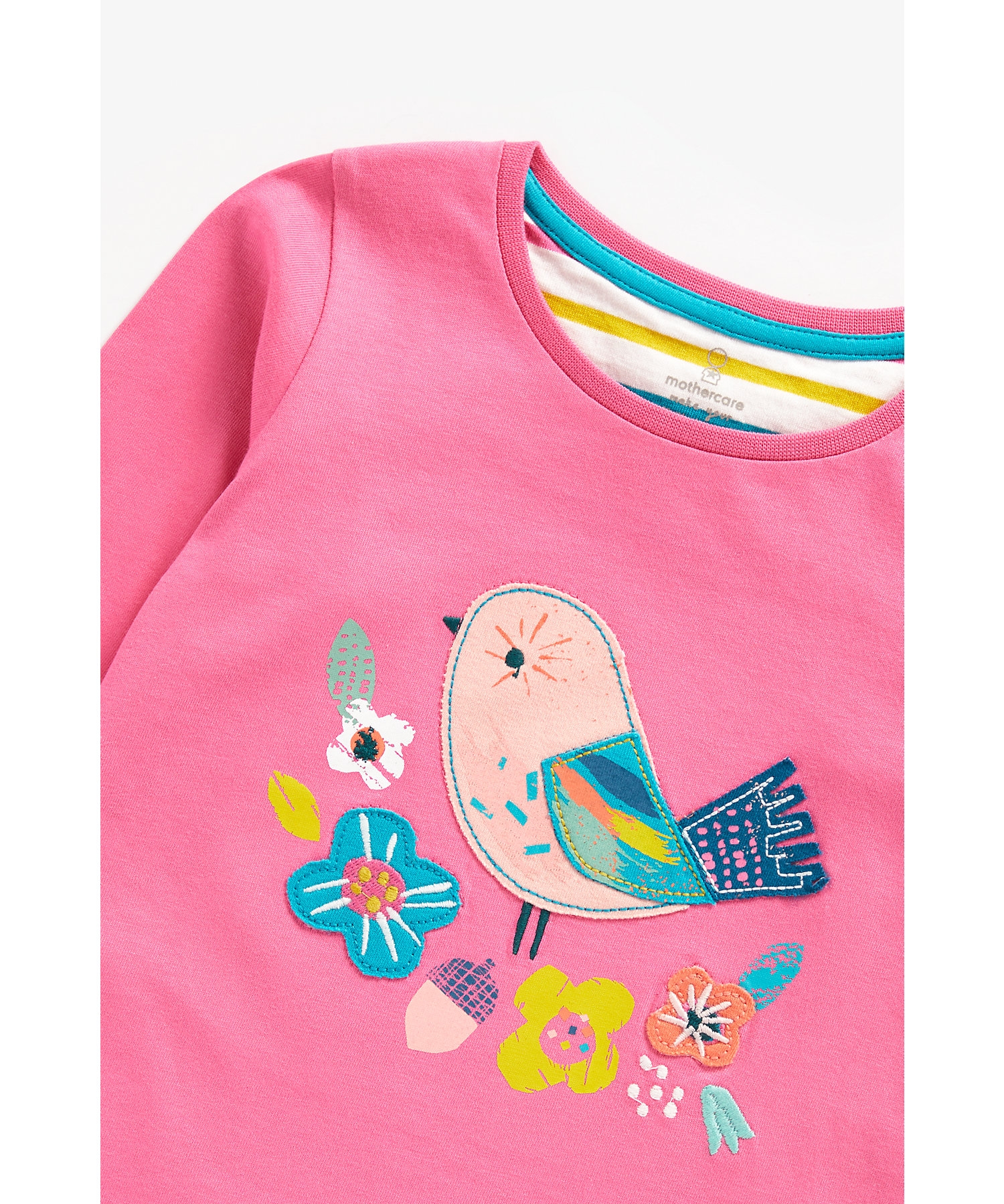 Mothercare | Girls Full Sleeves Pyjama Set Bird Patchwork - Pack Of 2 - Multicolor 2