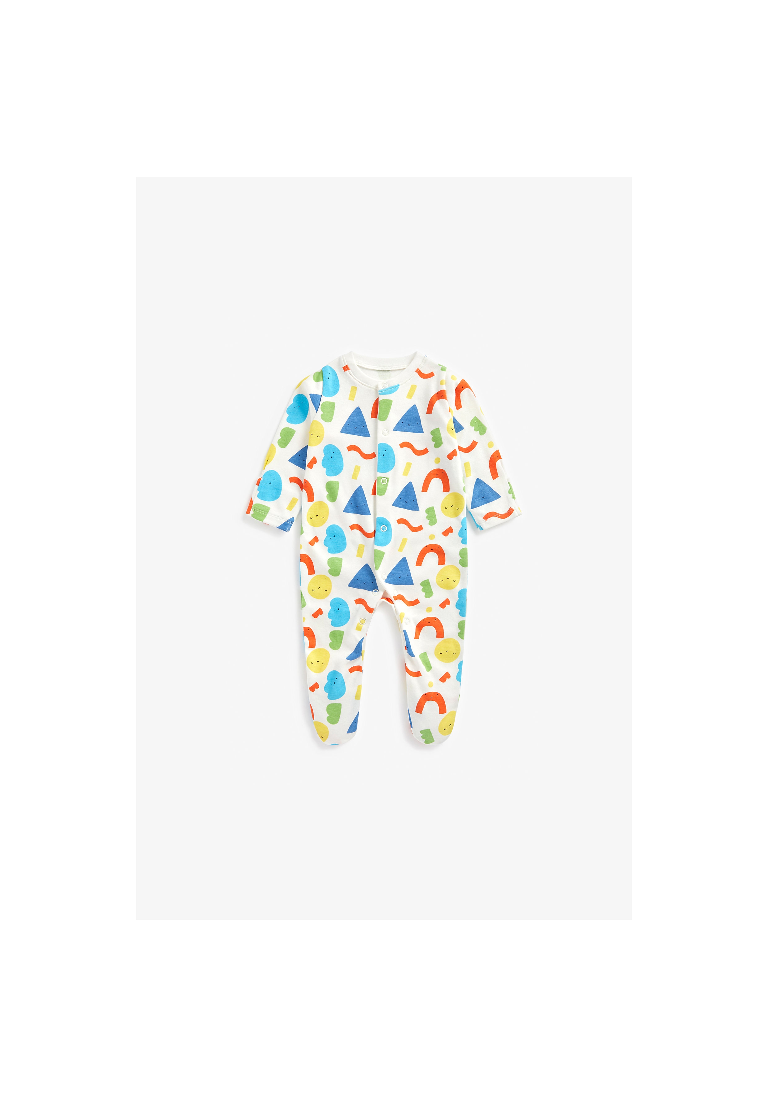Mothercare | Unisex Full Sleeves Sleepsuit Rainbow Stripes - Pack Of 3 - Multicolor 2