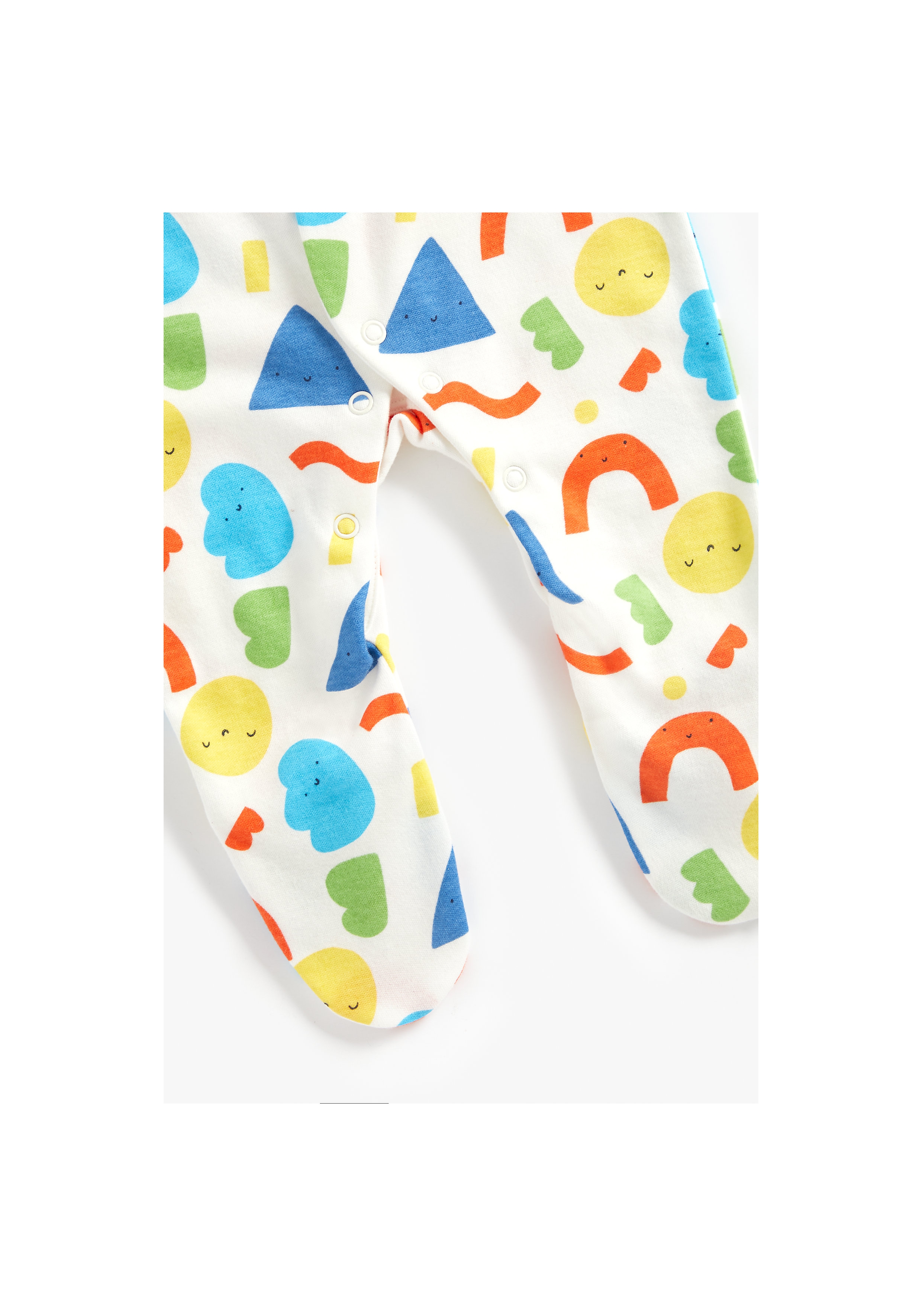 Mothercare | Unisex Full Sleeves Sleepsuit Rainbow Stripes - Pack Of 3 - Multicolor 6