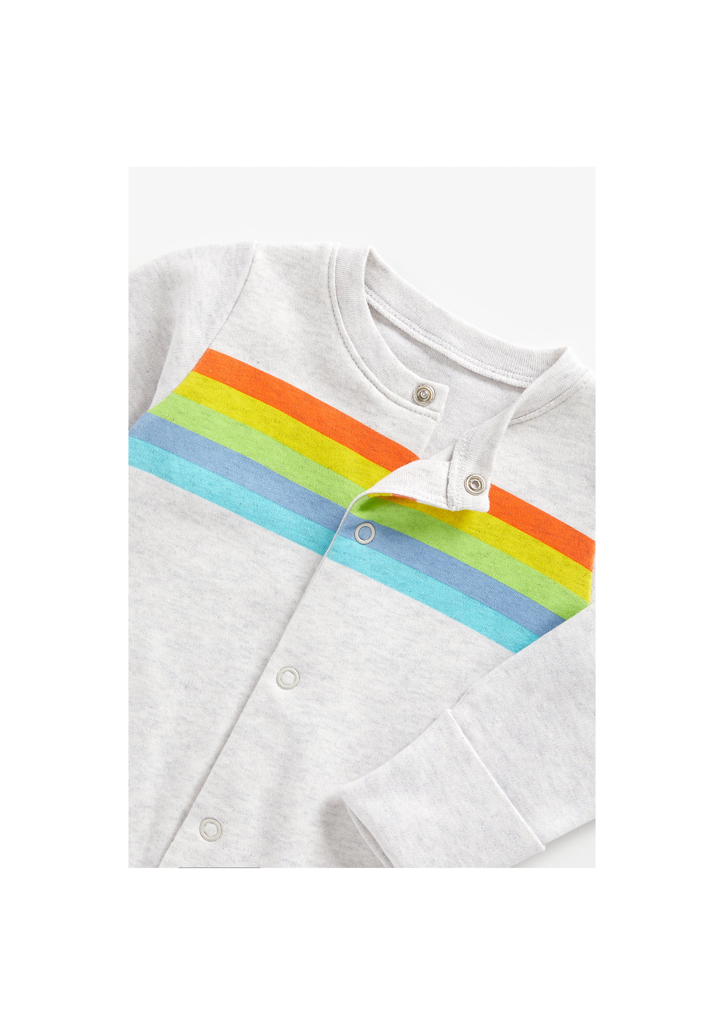Mothercare | Unisex Full Sleeves Sleepsuit Rainbow Stripes - Pack Of 3 - Multicolor 5
