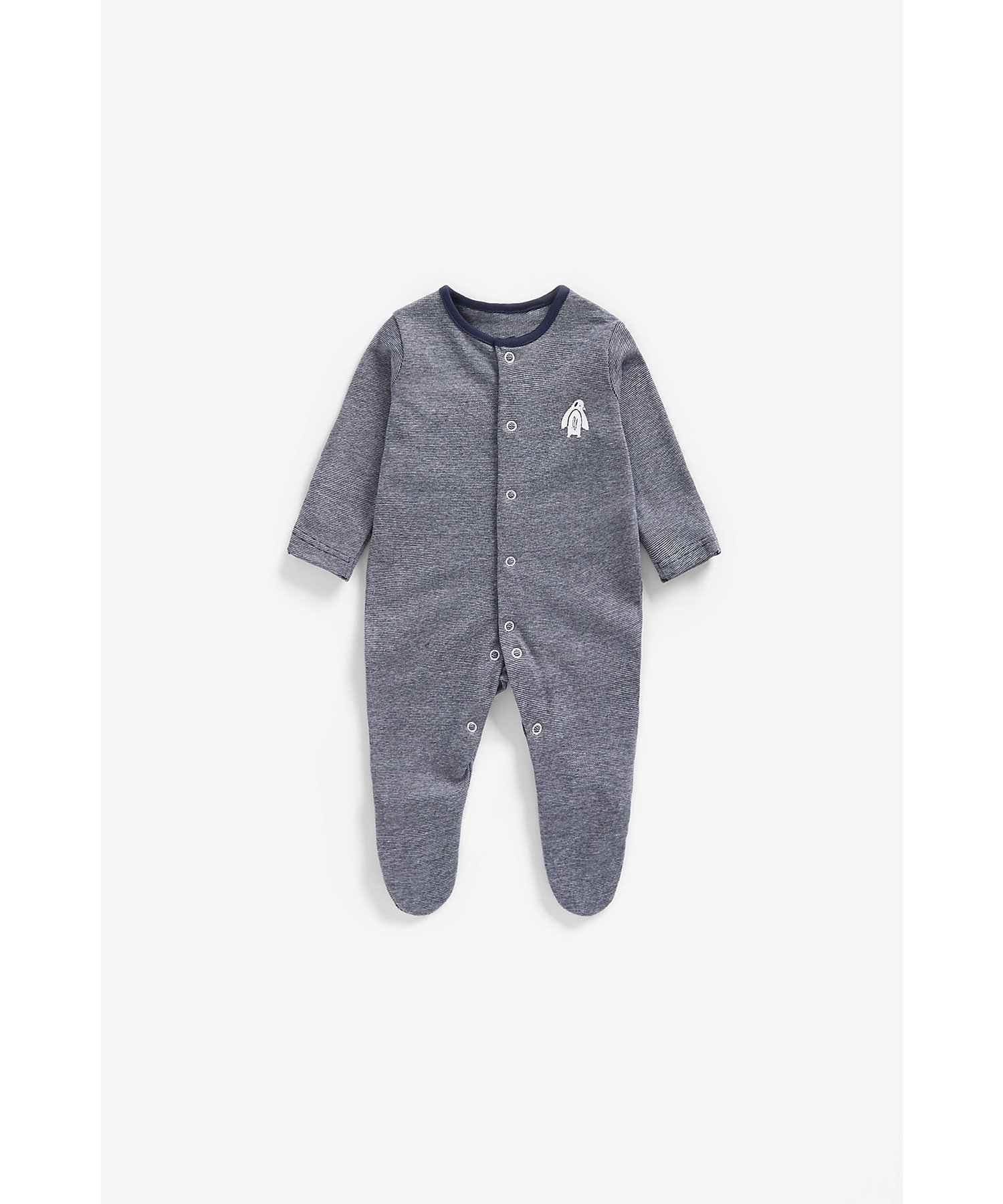 Boys Full Sleeves Sleepsuits -Pack of 3-Multicolor