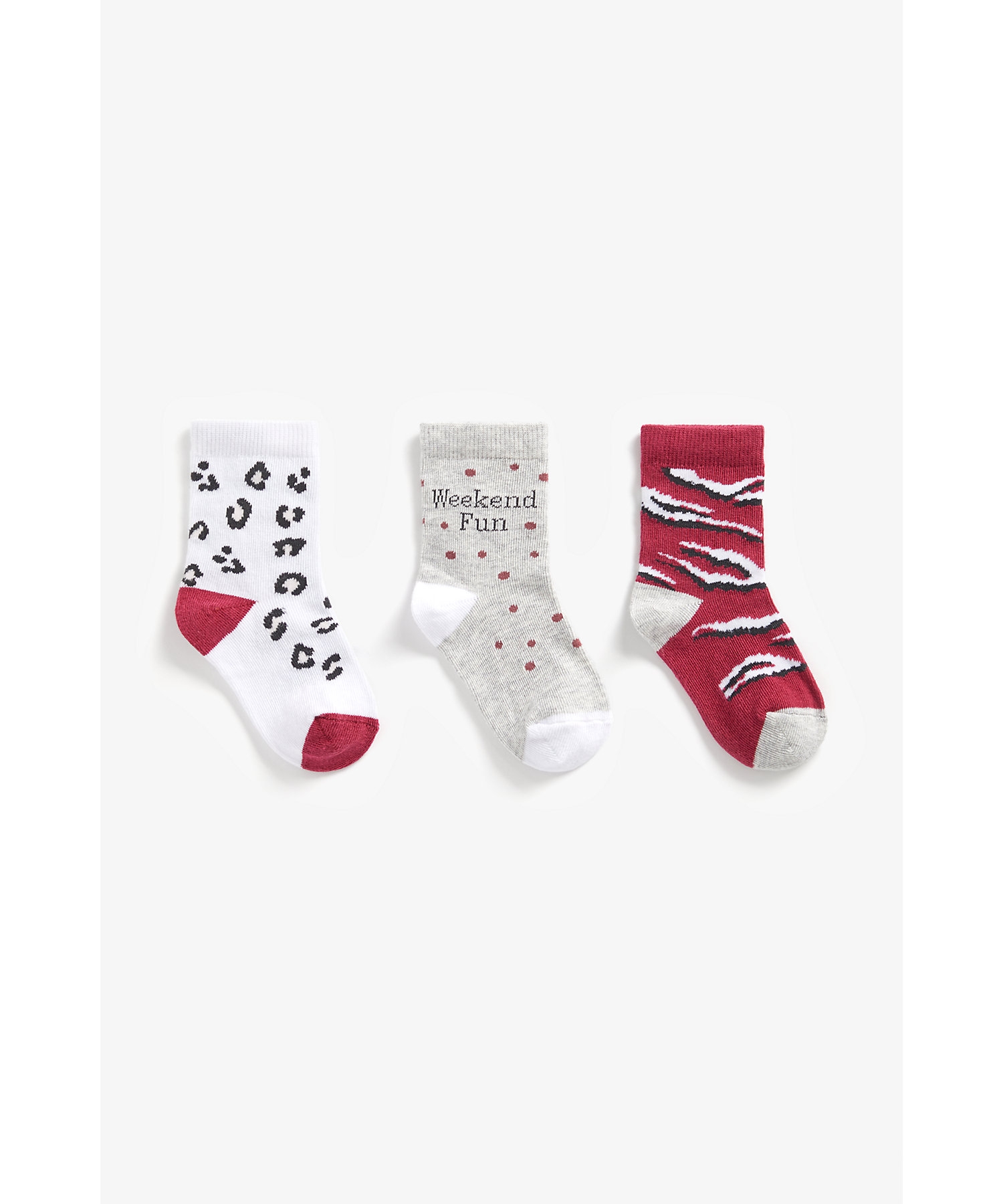 Mothercare | Girls Socks Leopard And Zebra Design - Pack Of 3 - Multicolor 0