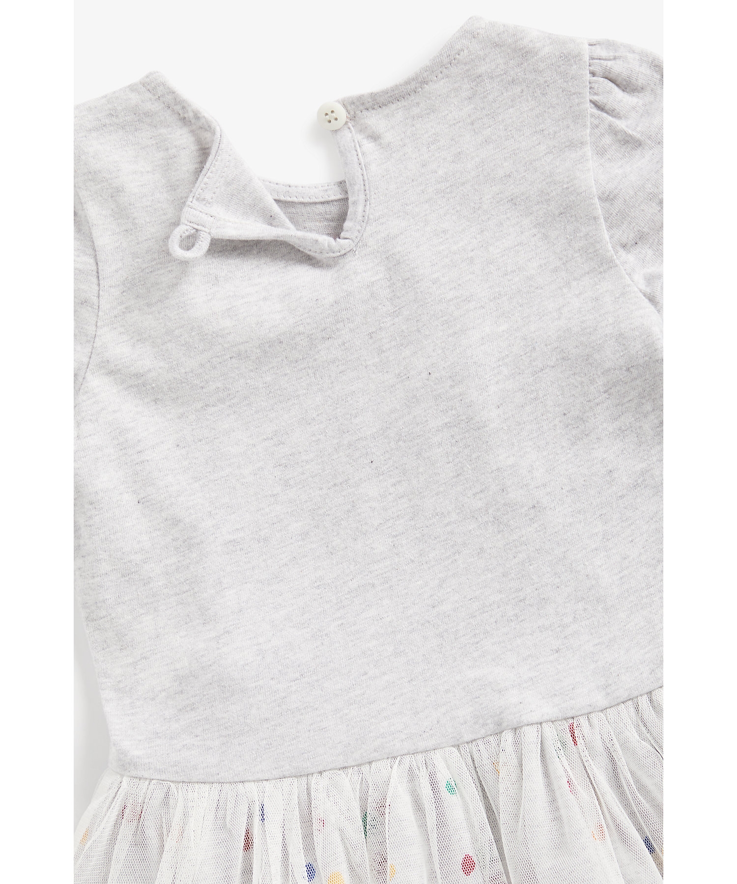 Mothercare | Girls Full Sleeves Dress Fun Design-Grey 3
