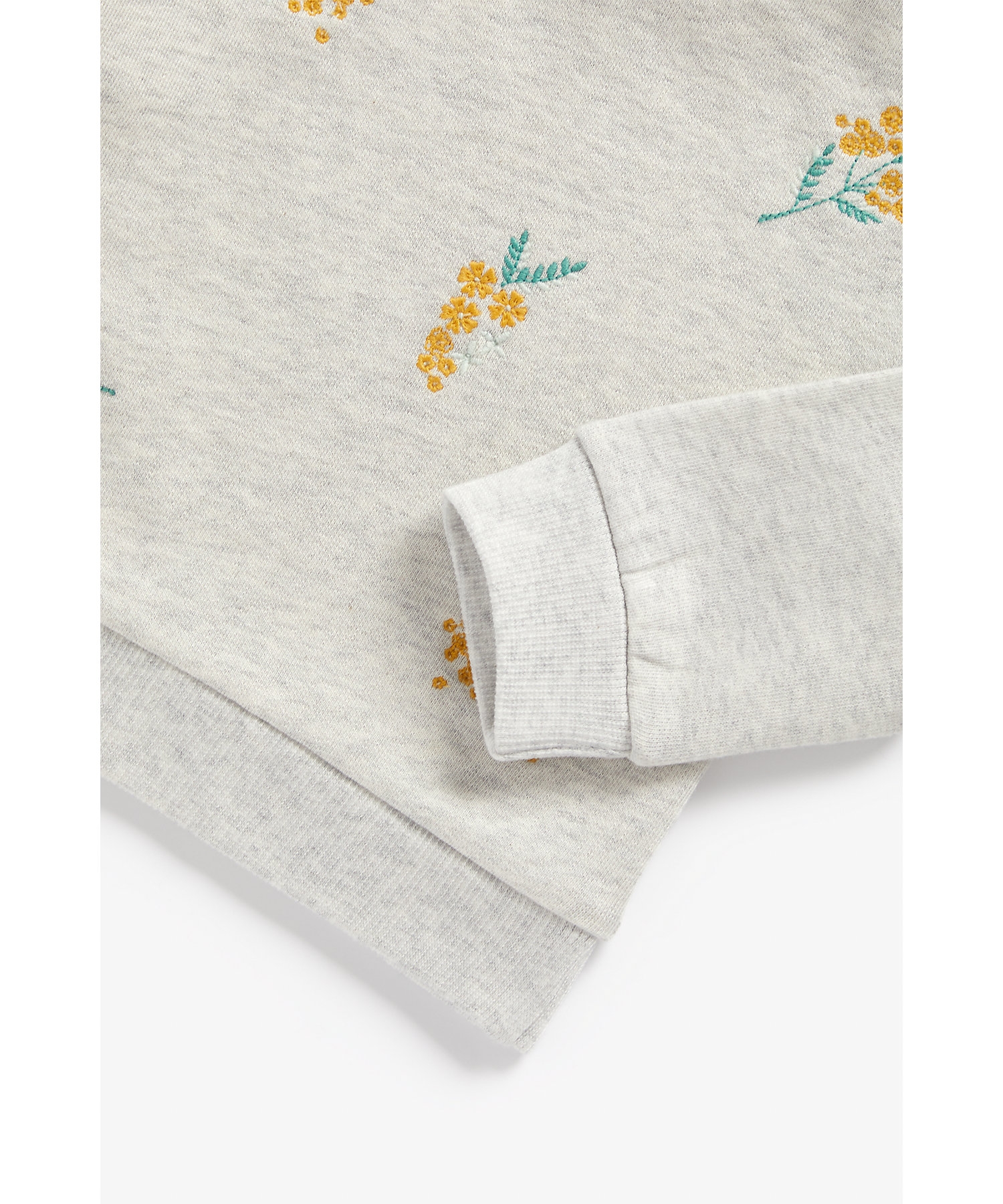 Mothercare | Girls Full Sleeves Sweatshirt Floral Design - Grey 3