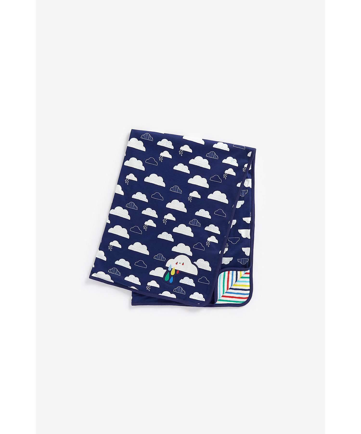 Boys Shawl Clouds And Rainbow-Coloured Stripes-Multicolor