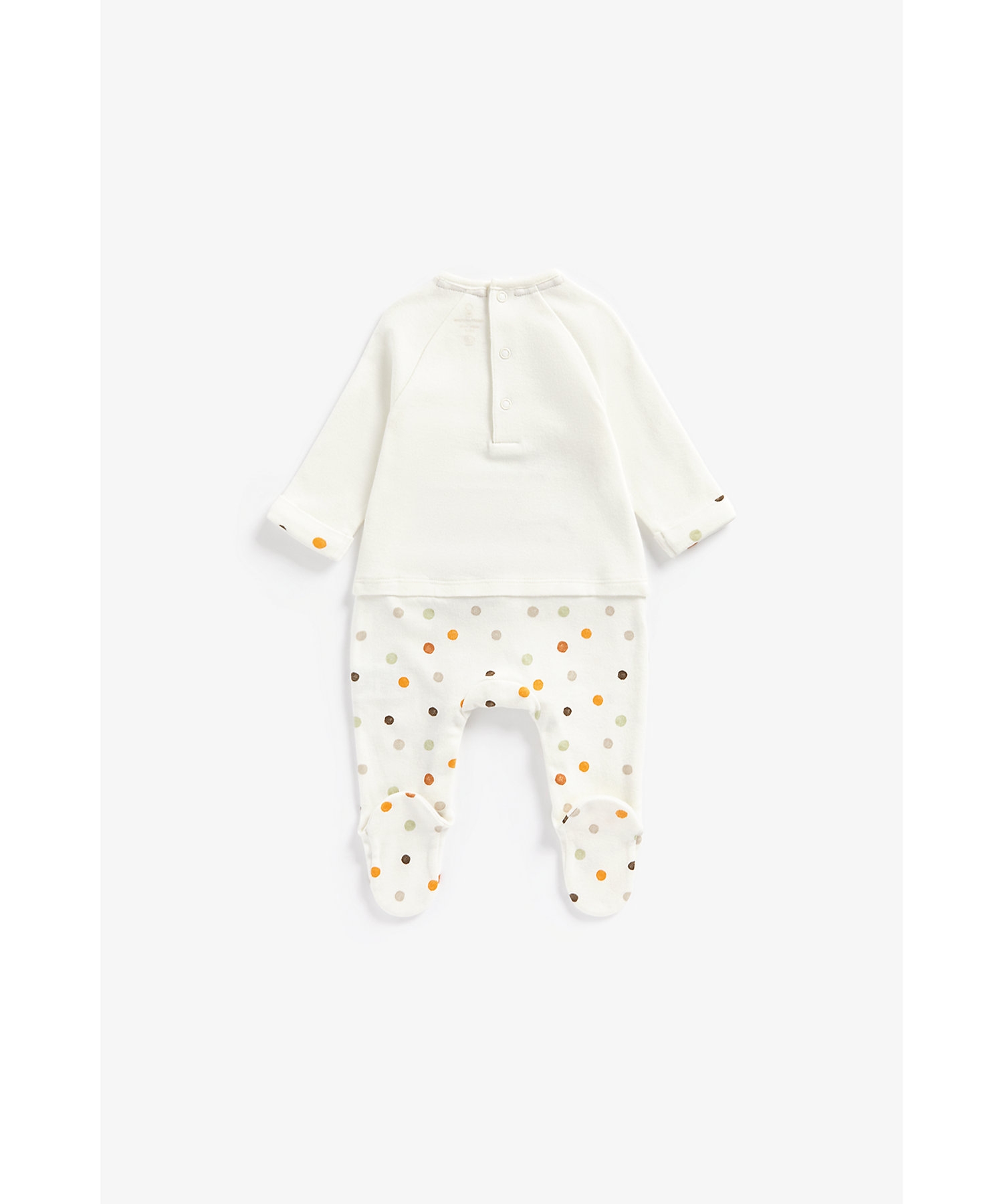 Mothercare | Unisex Full Sleeves Sleepsuits Mock Top and Bottom-White 1