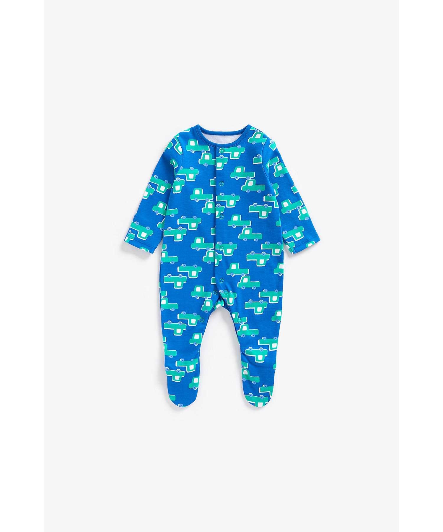 Mothercare | Boys Full Sleeves Sleepsuit All Over Printed-Pack of 3-Multicolor 2