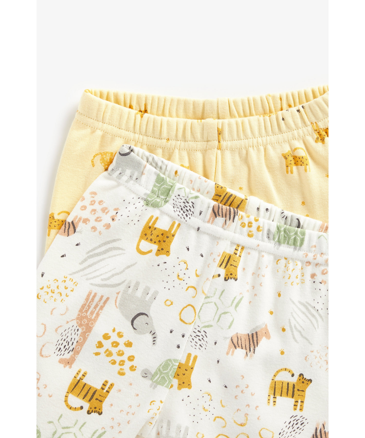 Mothercare | Unisex Full Sleeves Pyjamas Animal Printed-Pack of 2-Cream 7