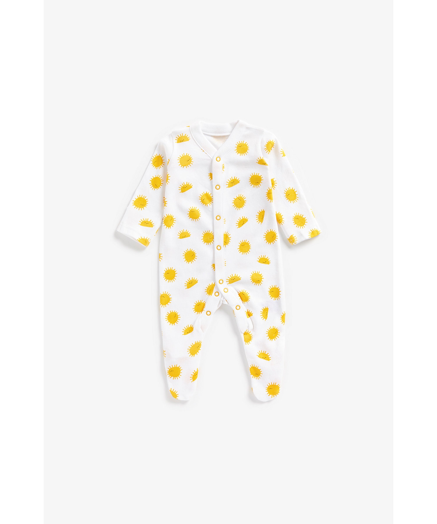 Mothercare | Unisex Full Sleeves Sleepsuits -Pack of 3-Multicolor 2