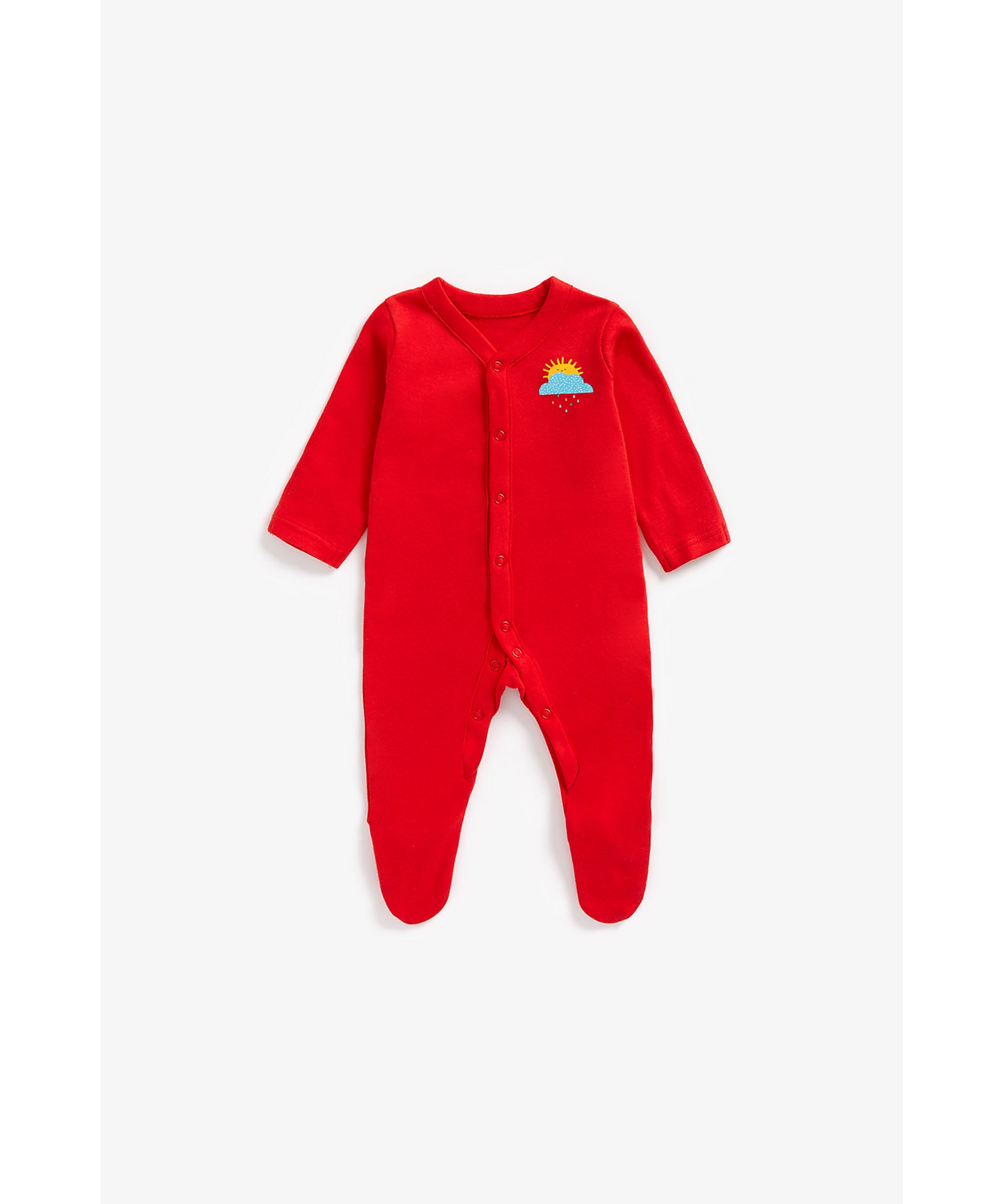 Mothercare | Unisex Full Sleeves Sleepsuits -Pack of 3-Multicolor 3